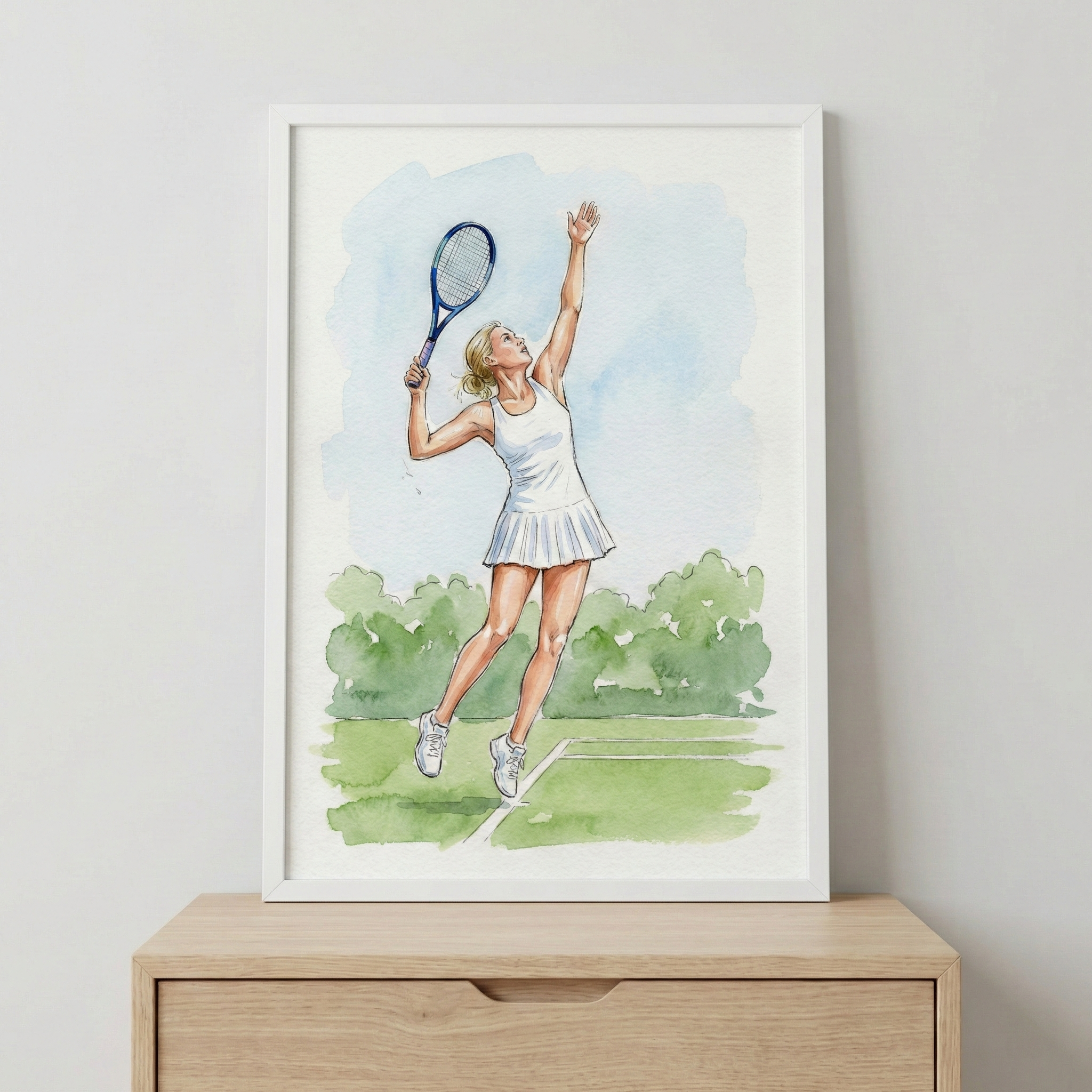 Female Tennis Player Wall Art - Graceful Tennis Serve