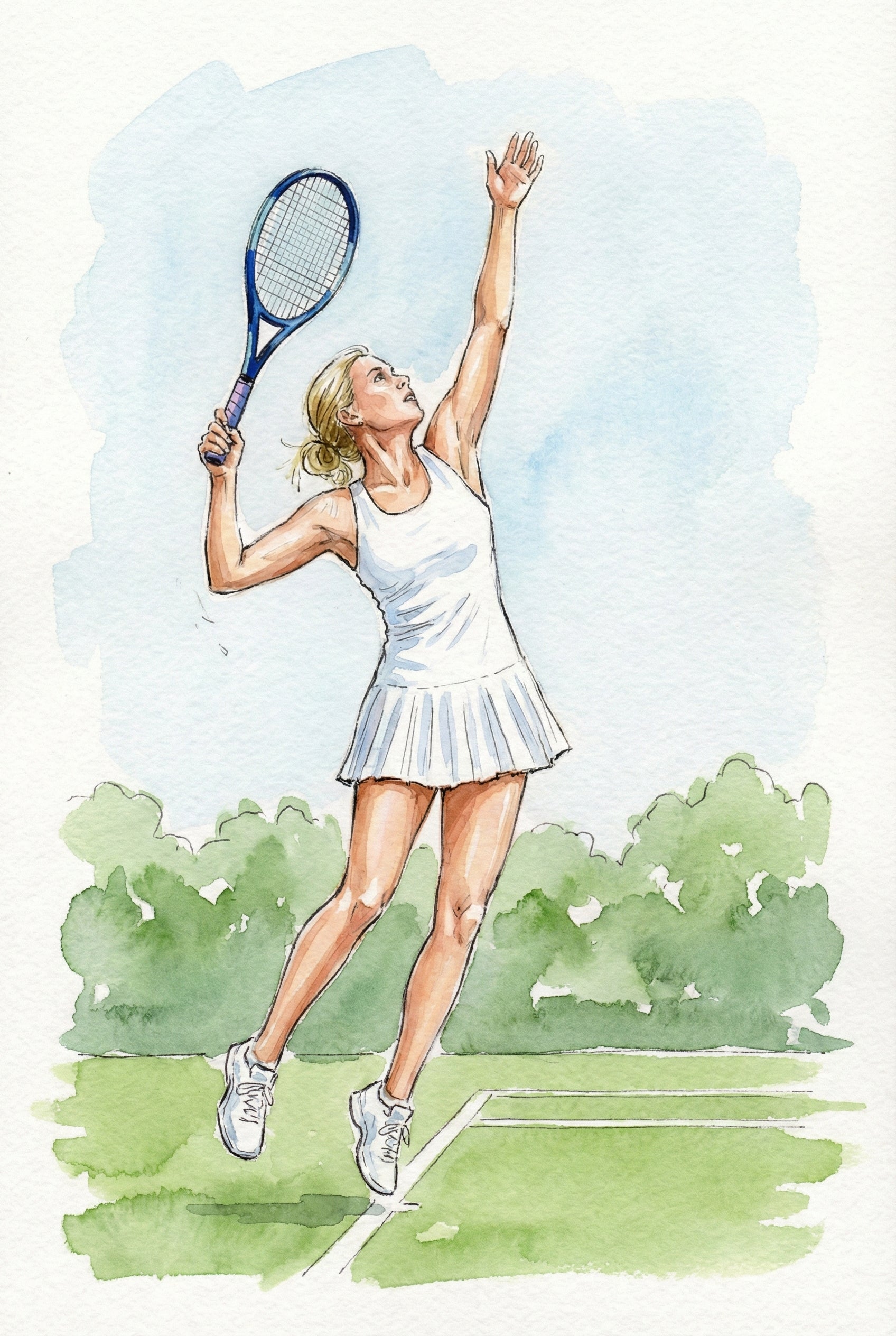 Female Tennis Player Wall Art - Graceful Tennis Serve