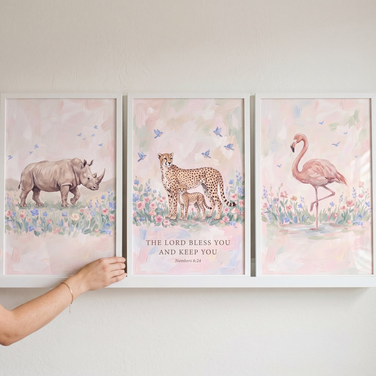 Field Bluebird Savanna Animals Wall Art Set Of 3 - Safari Blessings