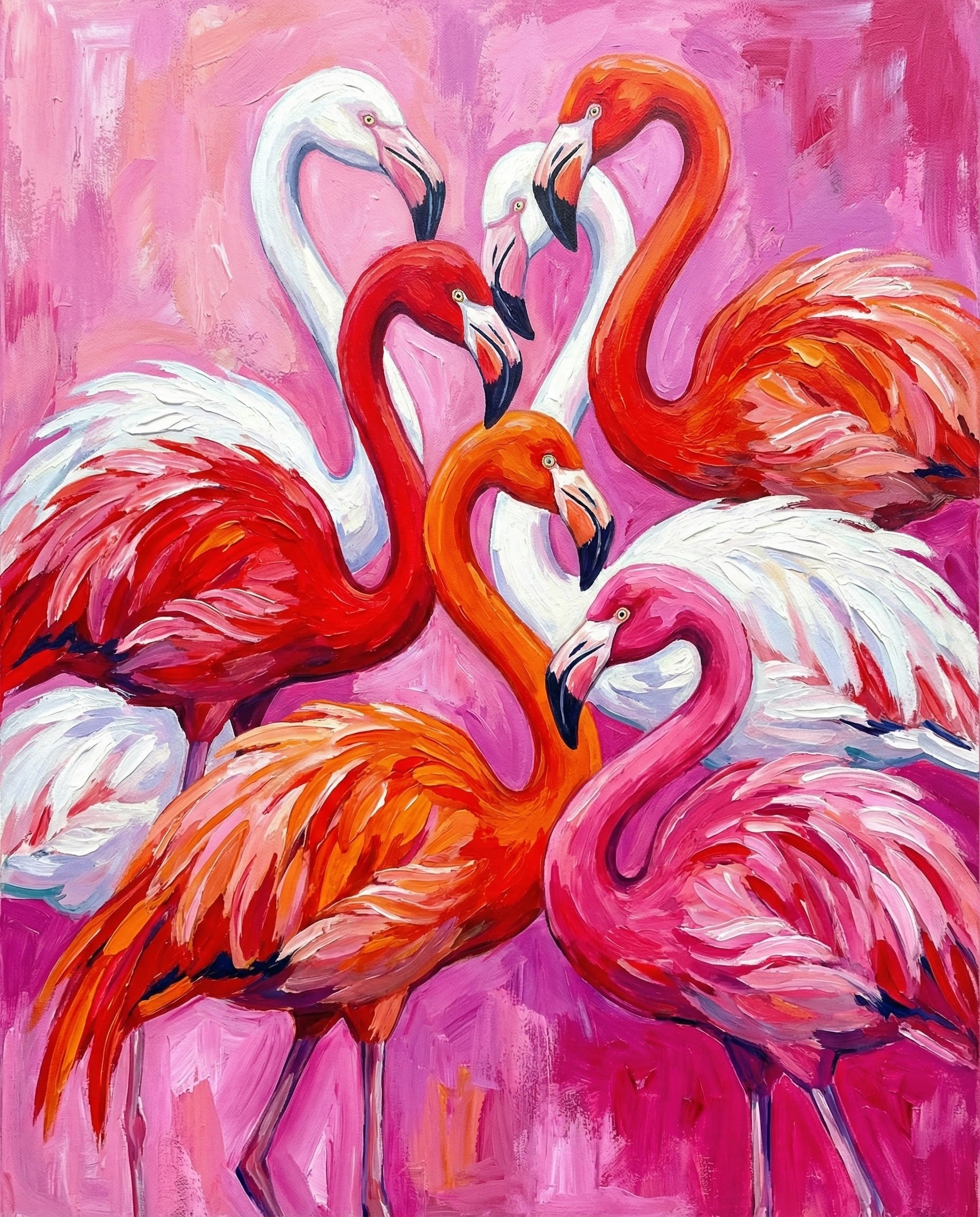 Blush Ballet - Flamingos Framed Wall Art for Living Room, Bedroom or Office