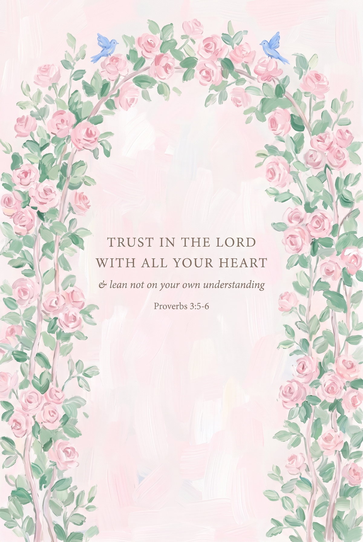 Floral Arch Proverbs Verse Bible Wall Art - Sacred Rose Arch