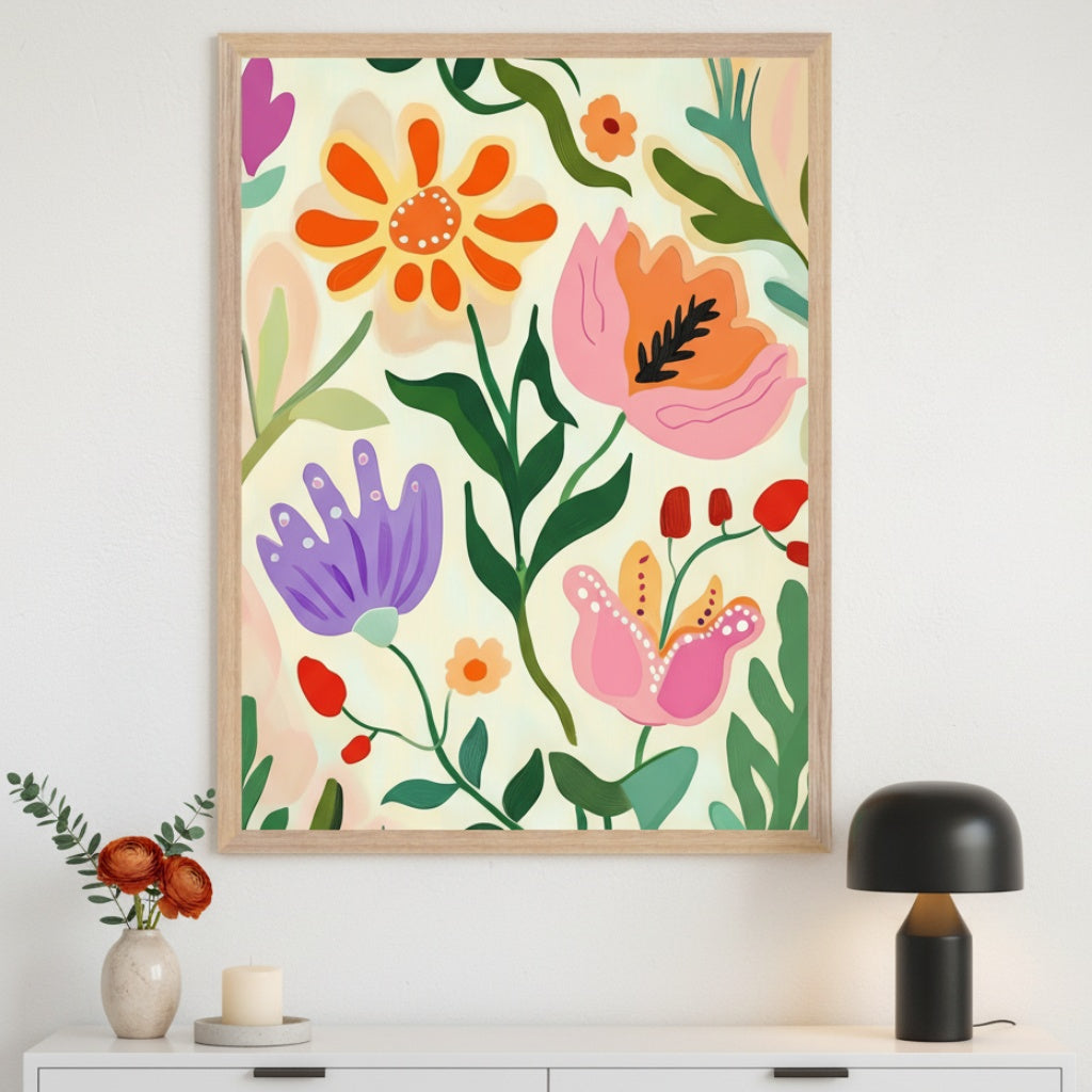 Botanical Harmony - Floral Wall Art for Living Room, Bedroom or Office