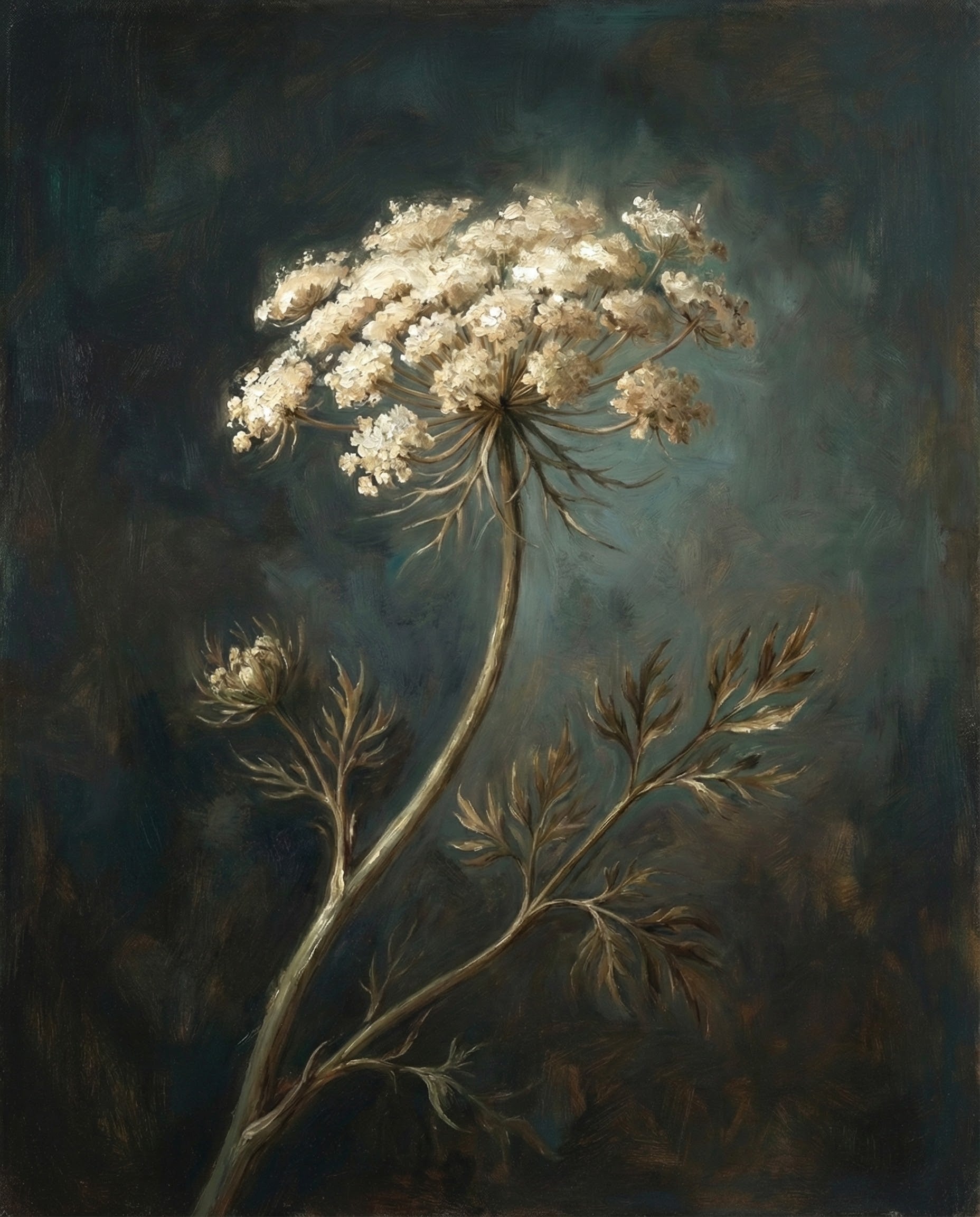 Nocturne Flora - Flower Framed Wall Art for Living Room, Bedroom or Office