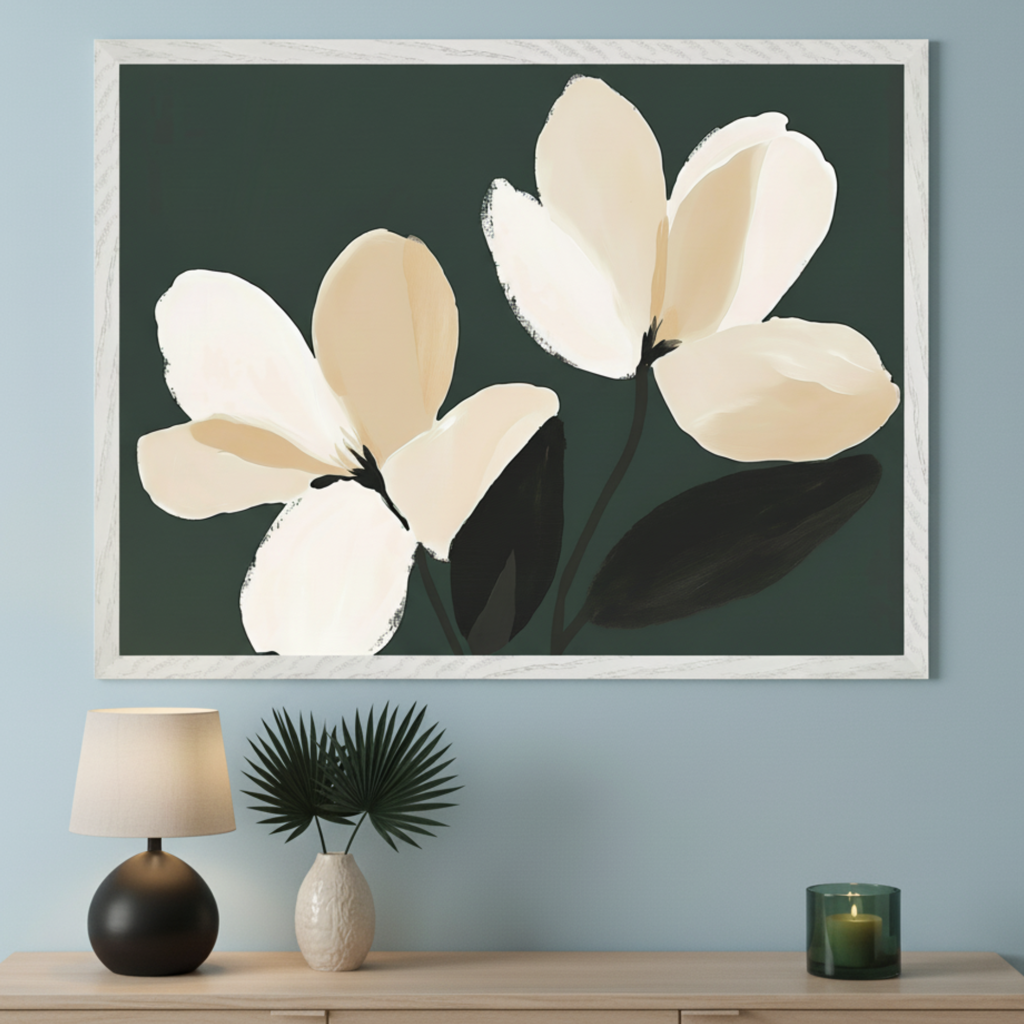 Forest Flourish - Flowers Framed Wall Art for Living Room, Bedroom or Office