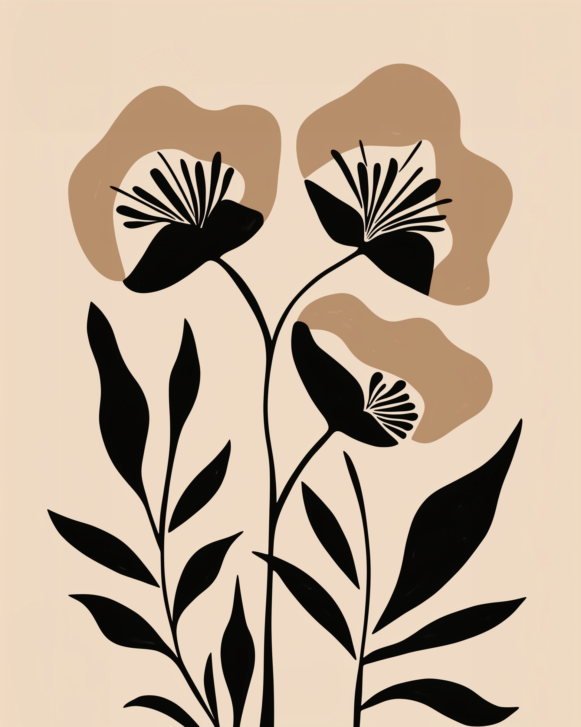 Quiet Forms - Flowers Framed Wall Art for Living Room, Bedroom or Office