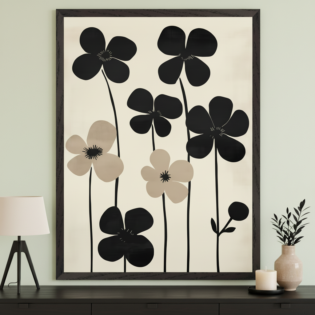 Timeless Flora - Flowers Framed Wall Art for Living Room, Bedroom or Office