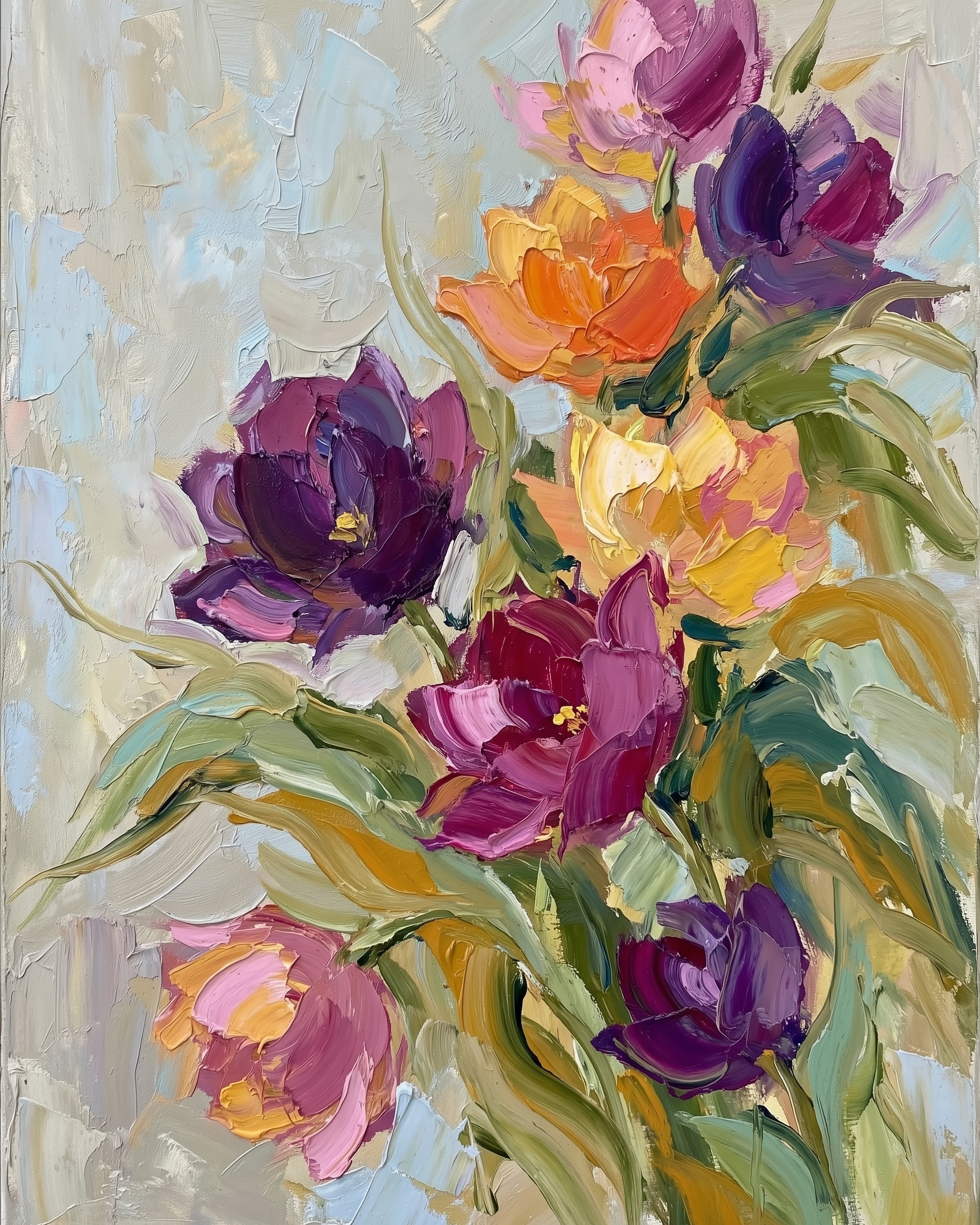 Palette Garden - Flowers Framed Wall Art for Living Room, Bedroom or Office