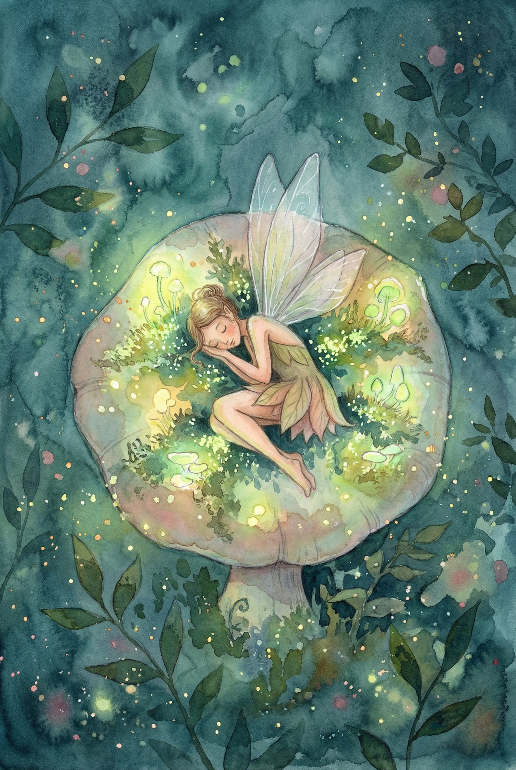 Sleeping Forest Fairy Wall Art - Dreaming Forest Fairy