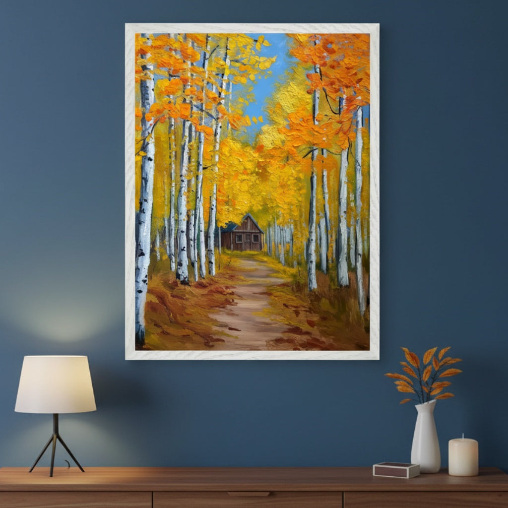 Golden Canopy - Forest Wall Art for Living Room, Bedroom or Office