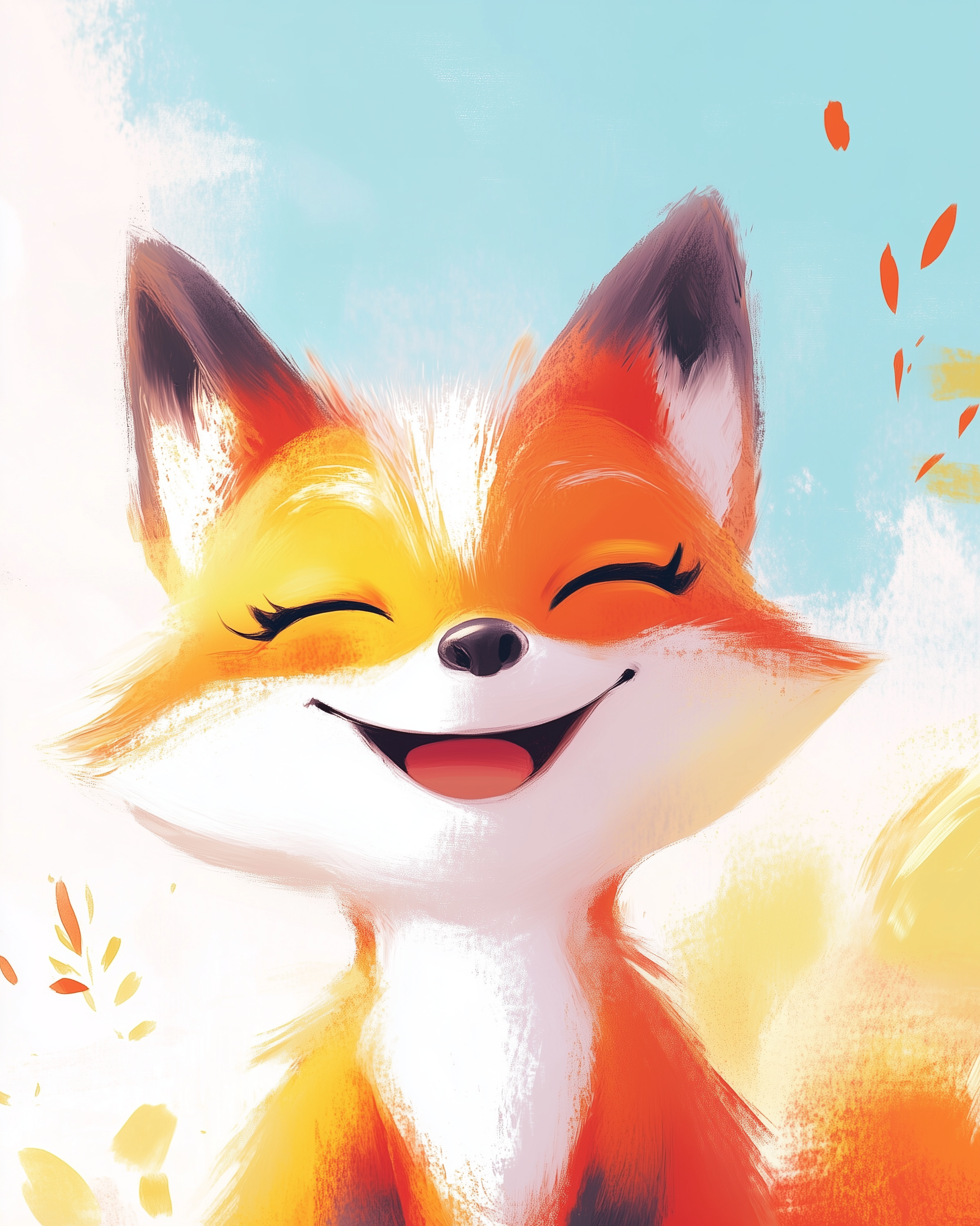 Little Giggles - Fox Wall Art for Nursery, Playroom or Kids Bedrooms