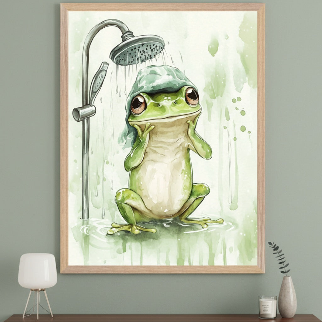 Gentle Refresh - Frog Framed Wall Art for Living Room, Bedroom or Office
