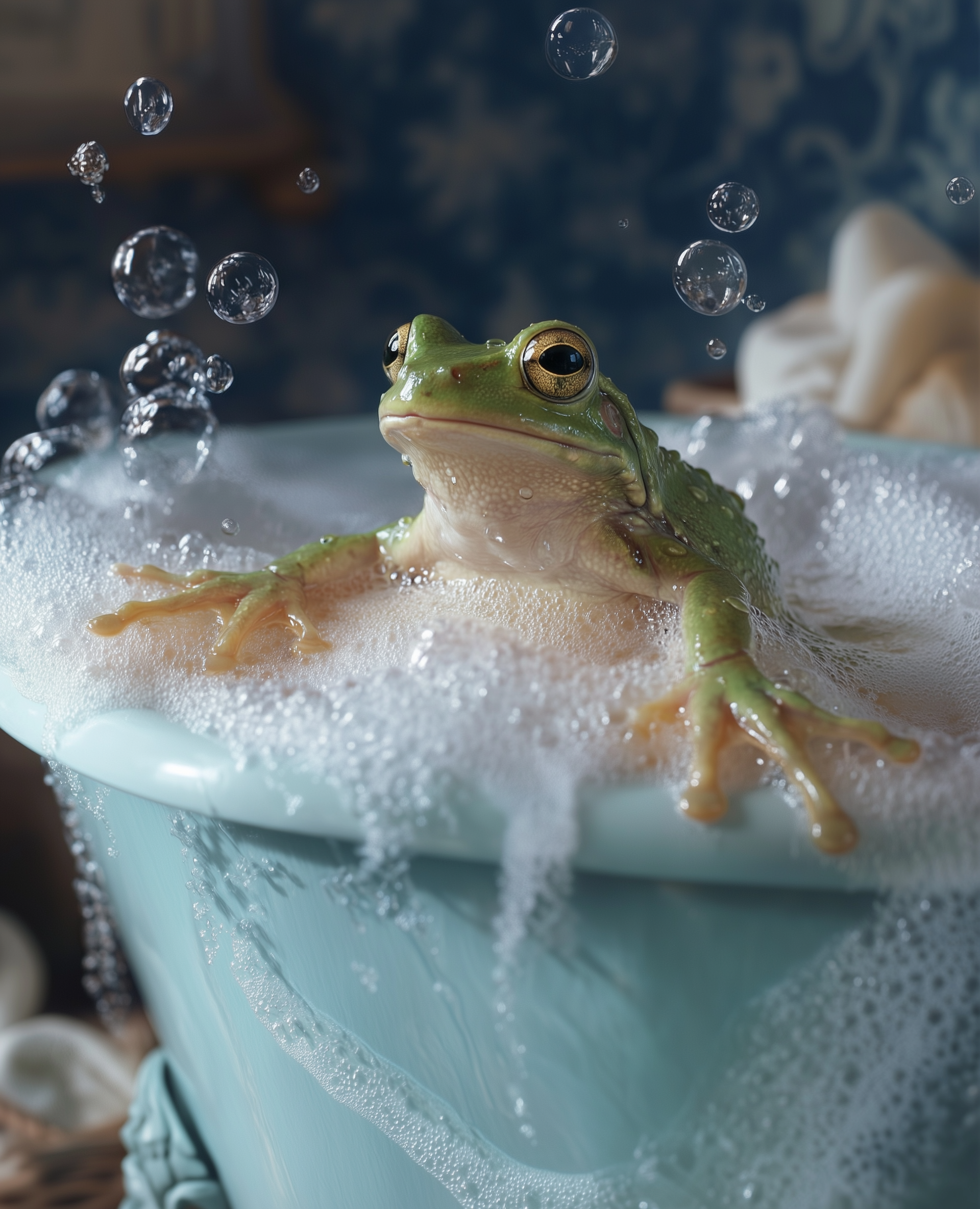 Emerald Serenity - Frog Framed Wall Art for Living Room, Bedroom or Office