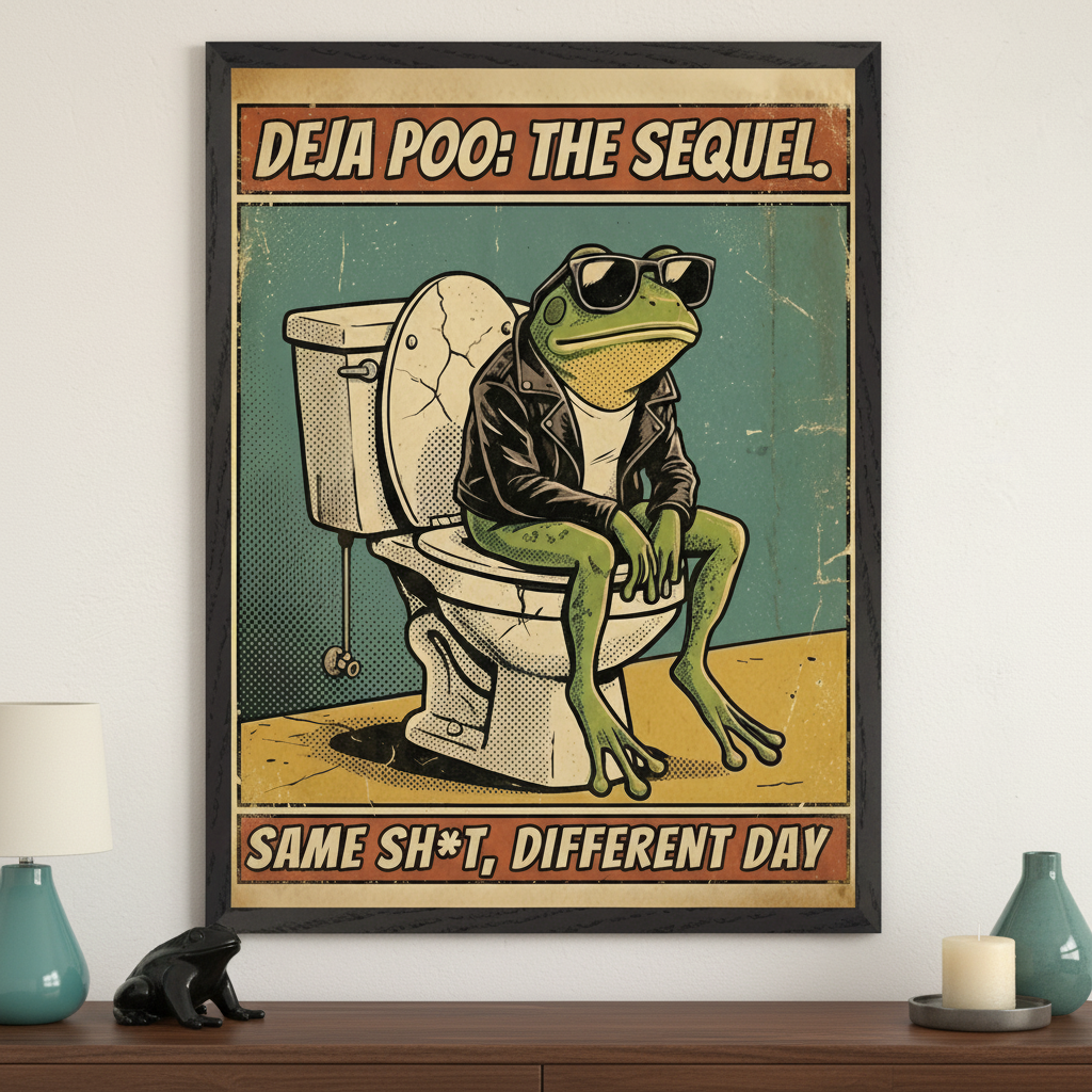 Surreal Daily - Frog Framed Wall Art for Living Room, Bedroom or Office