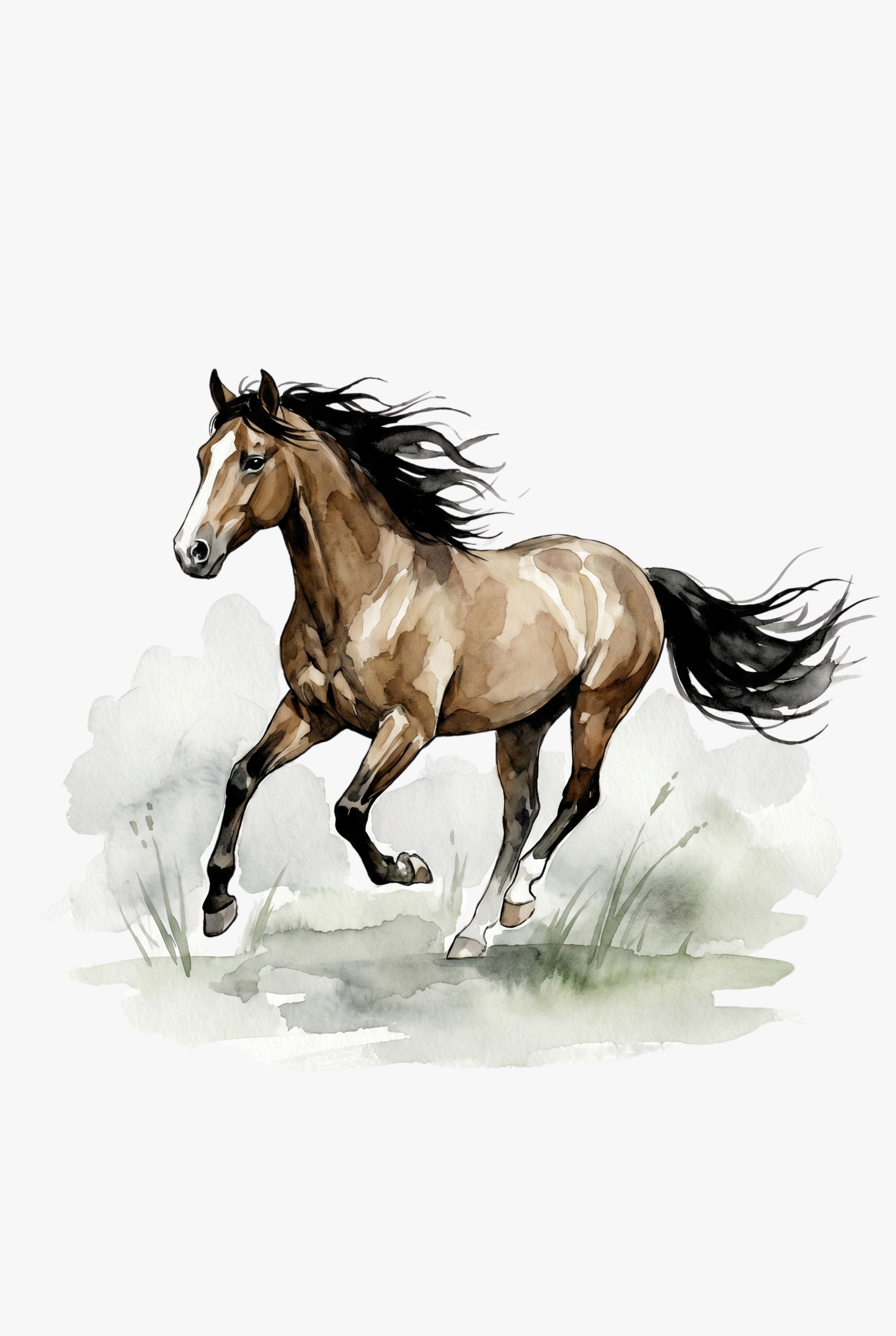 Galloping Brown Bay Horse Wall Art - Galloping Grace