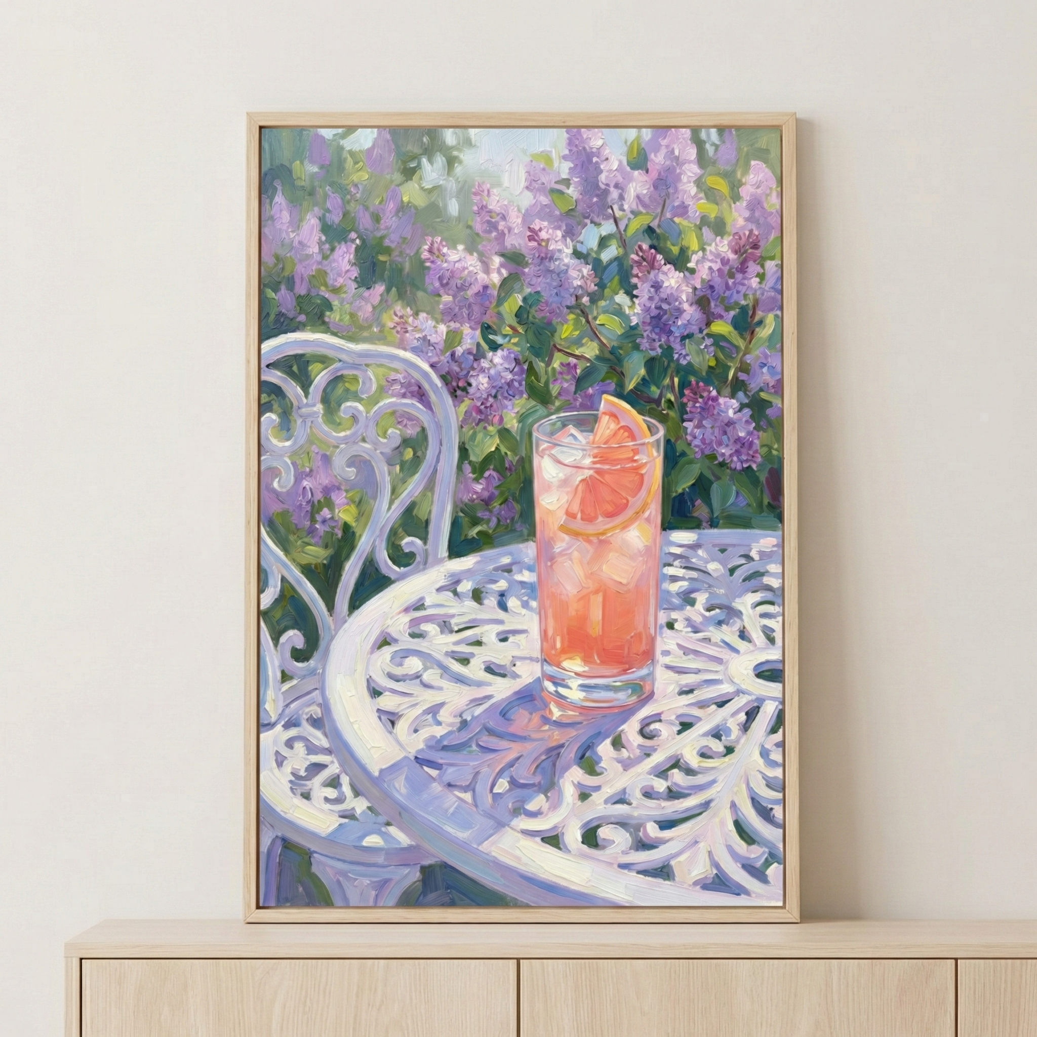 Grapefruit And Lilacs Wall Art - Lilac Garden Sip