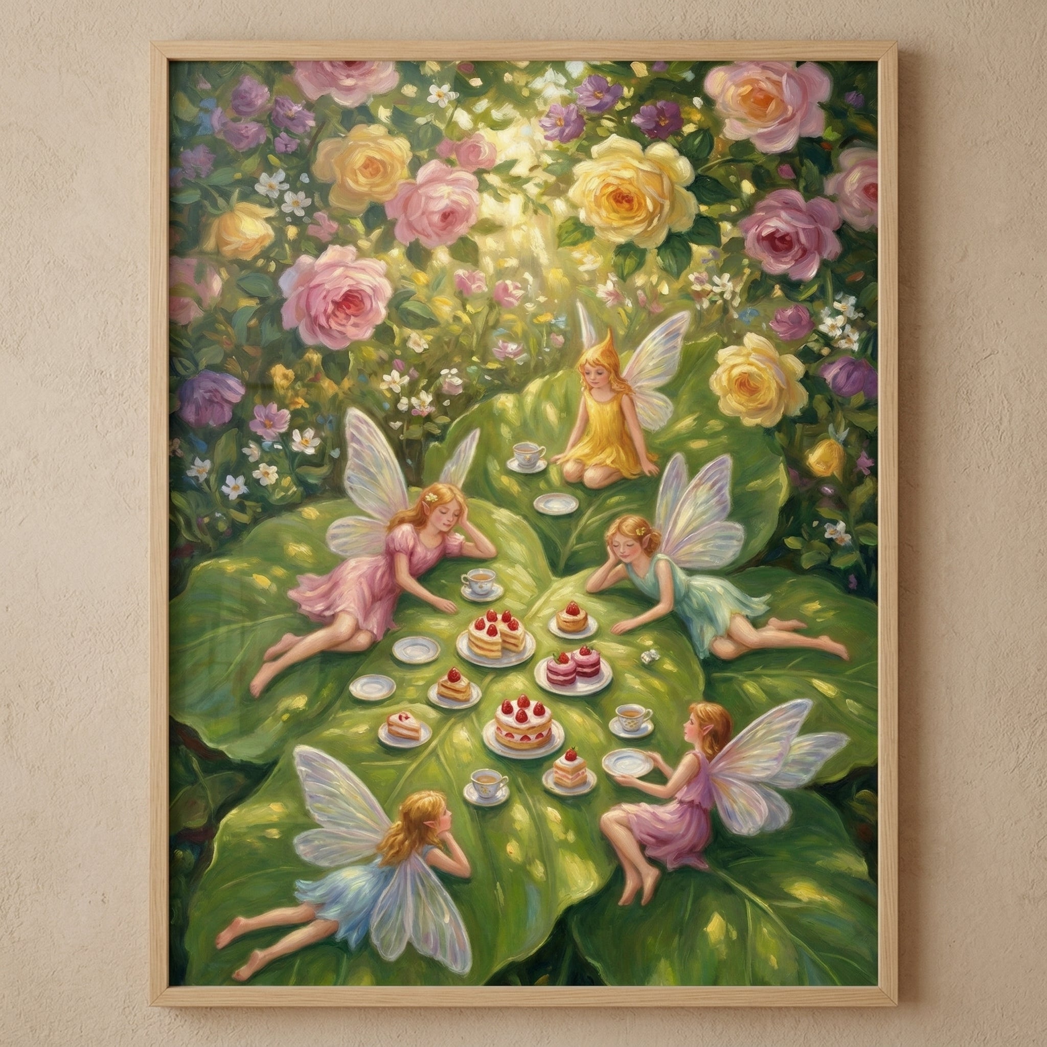 Garden Tea Party Fairies Wall Art - Fairy Tea Party