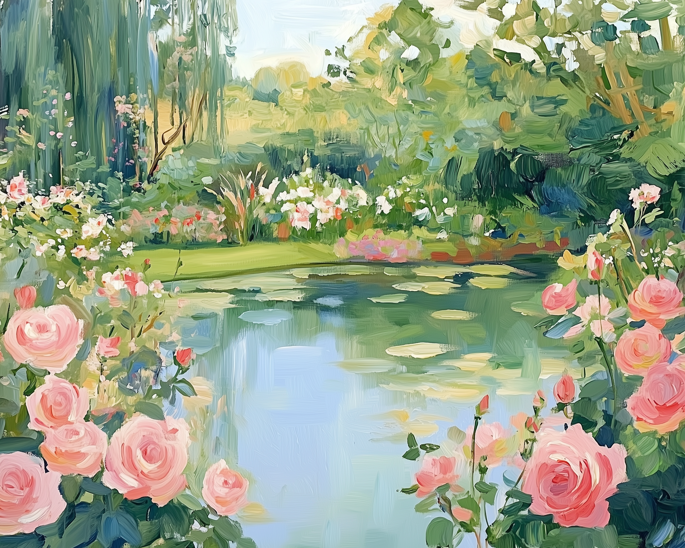 Elysian Pond - Garden Wall Art for Living Room, Bedroom or Office