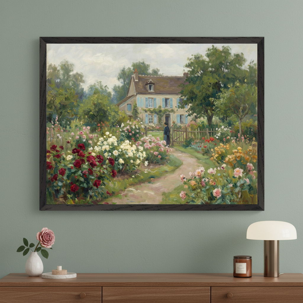Garden Path Reverie - Garden Framed Wall Art for Living Room, Bedroom or Office