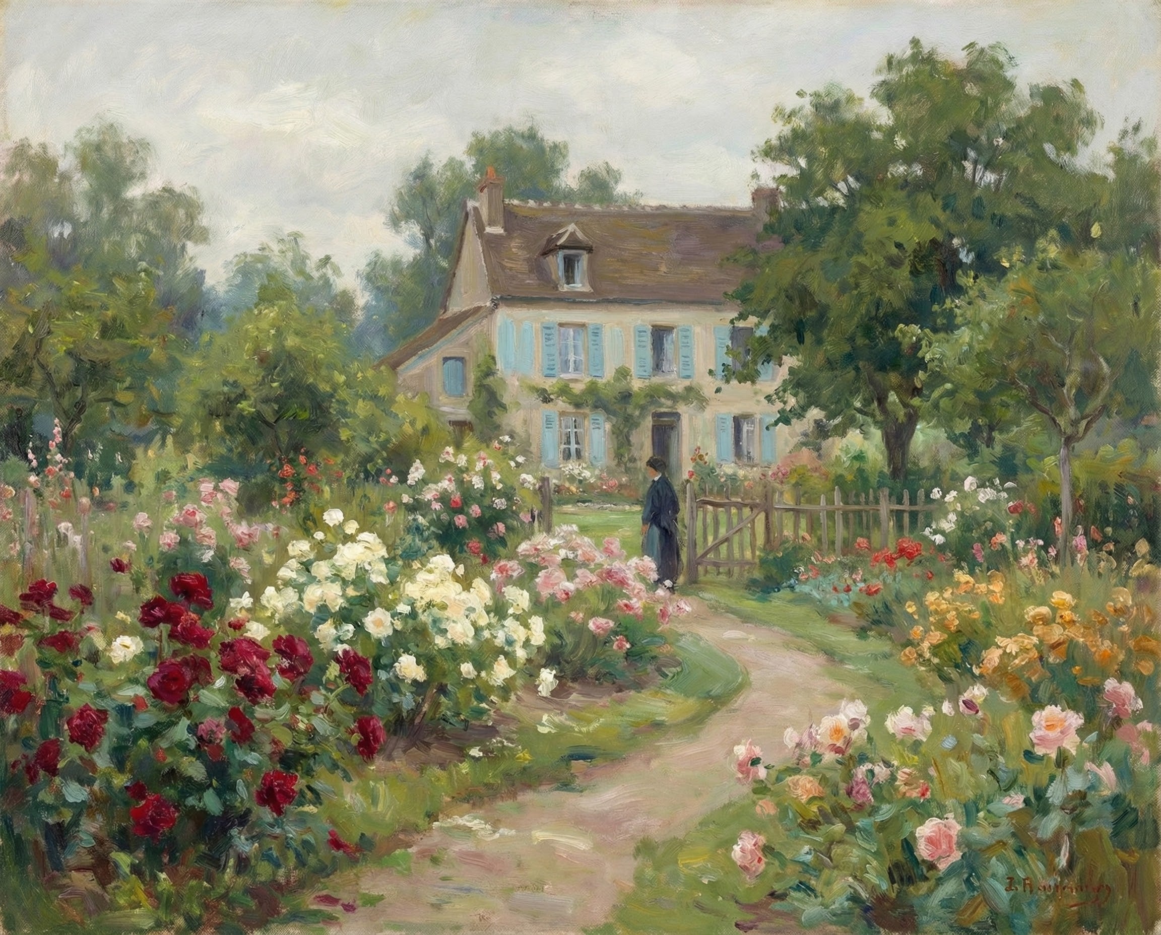 Garden Path Reverie - Garden Framed Wall Art for Living Room, Bedroom or Office