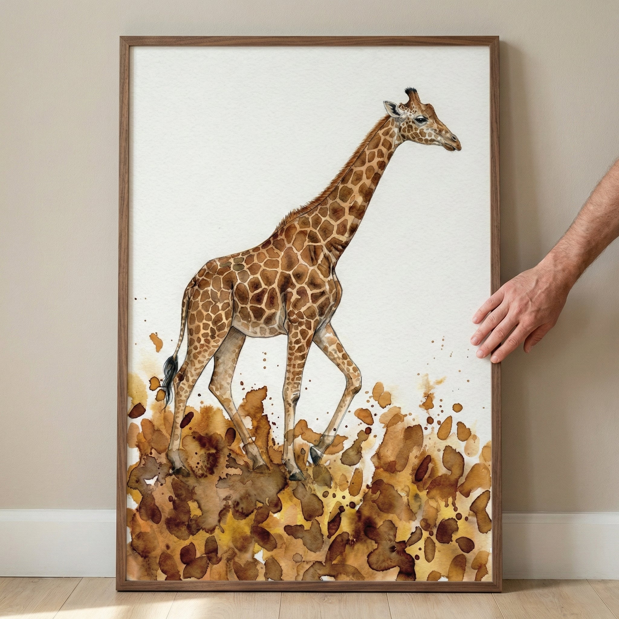 Neck of Wonders - Giraffe Framed Wall Art for Nursery, Playroom or Kids Bedrooms