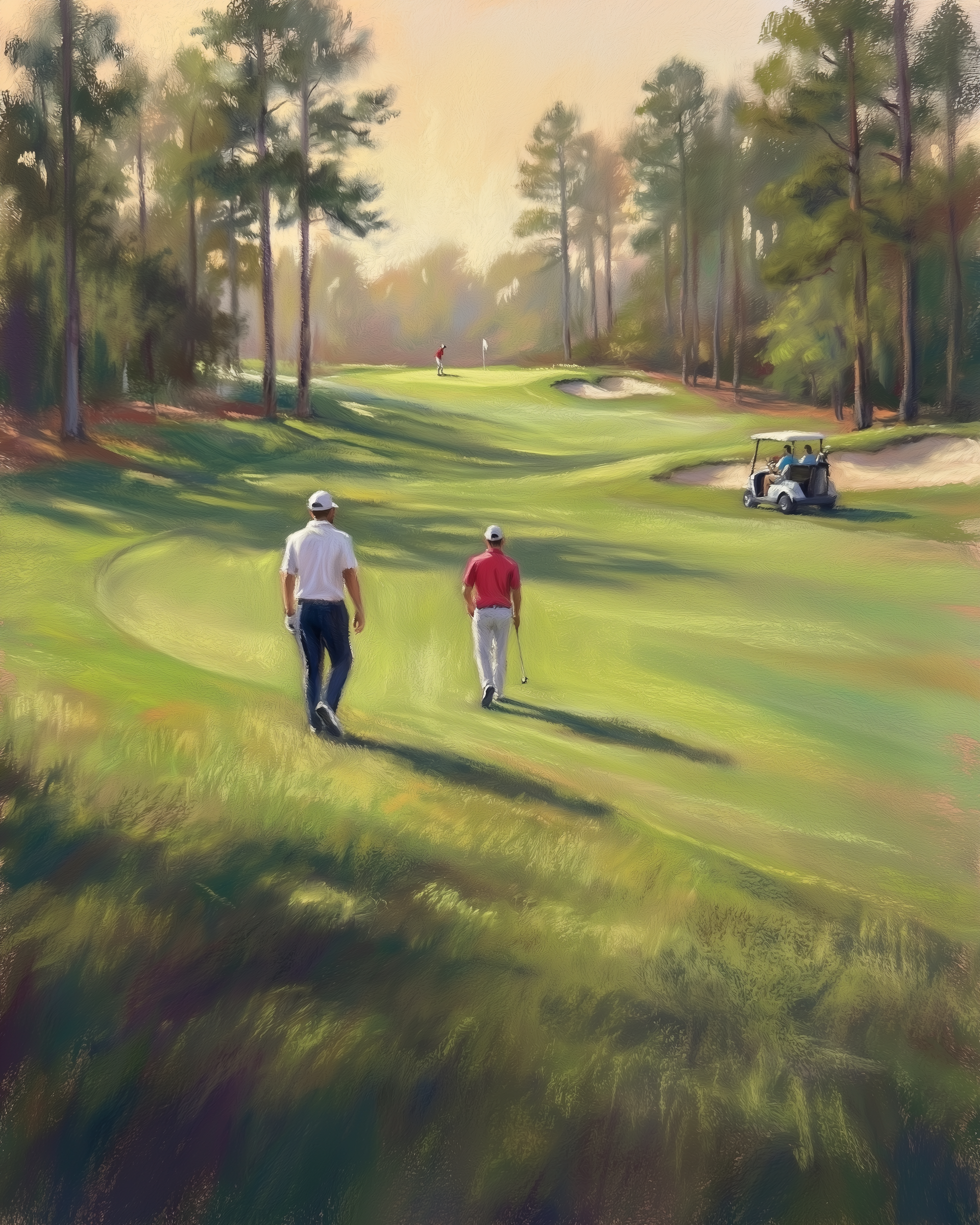 Leisurely Stroll - Golf Framed Wall Art for Living Room, Bedroom or Office
