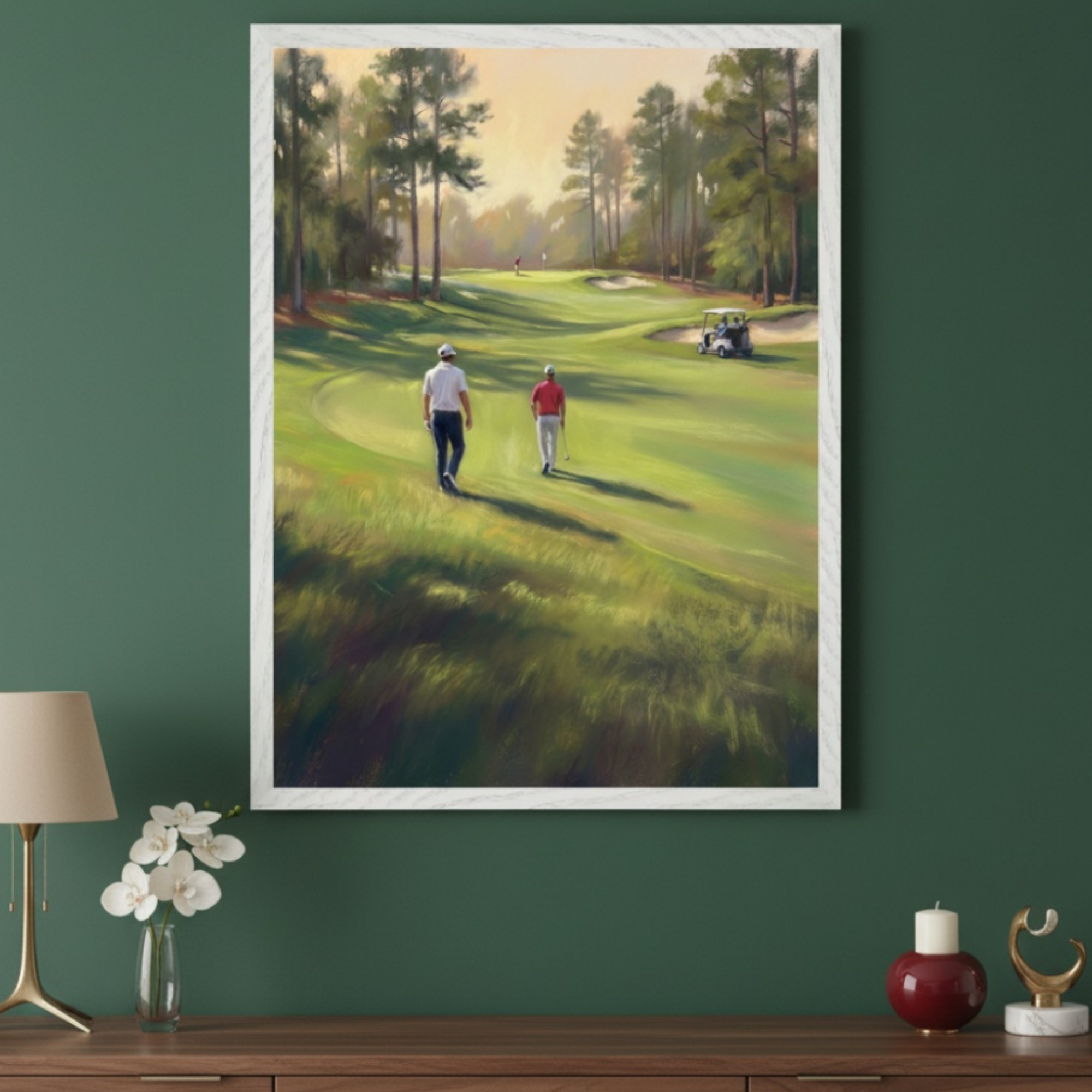 Leisurely Stroll - Golf Framed Wall Art for Living Room, Bedroom or Office