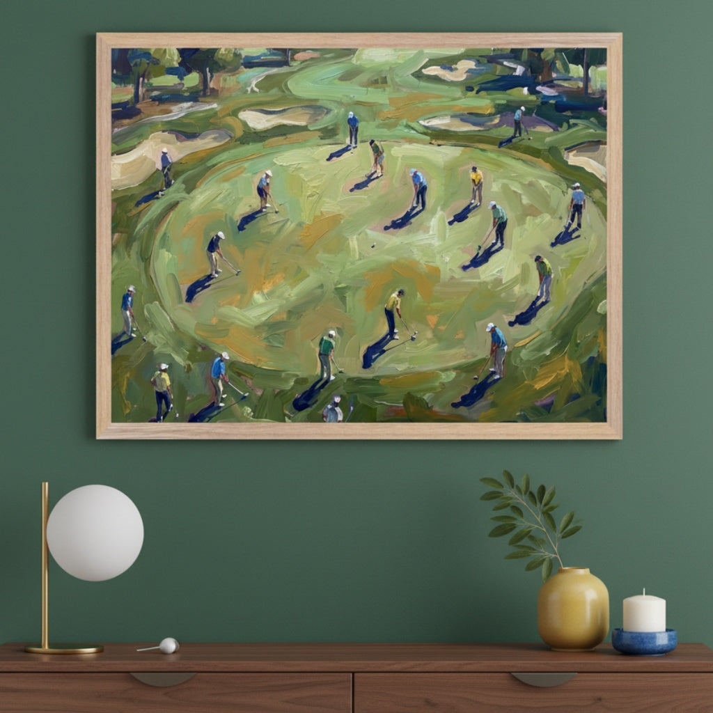 Green Harmony - Golf Framed Wall Art for Living Room, Bedroom or Office