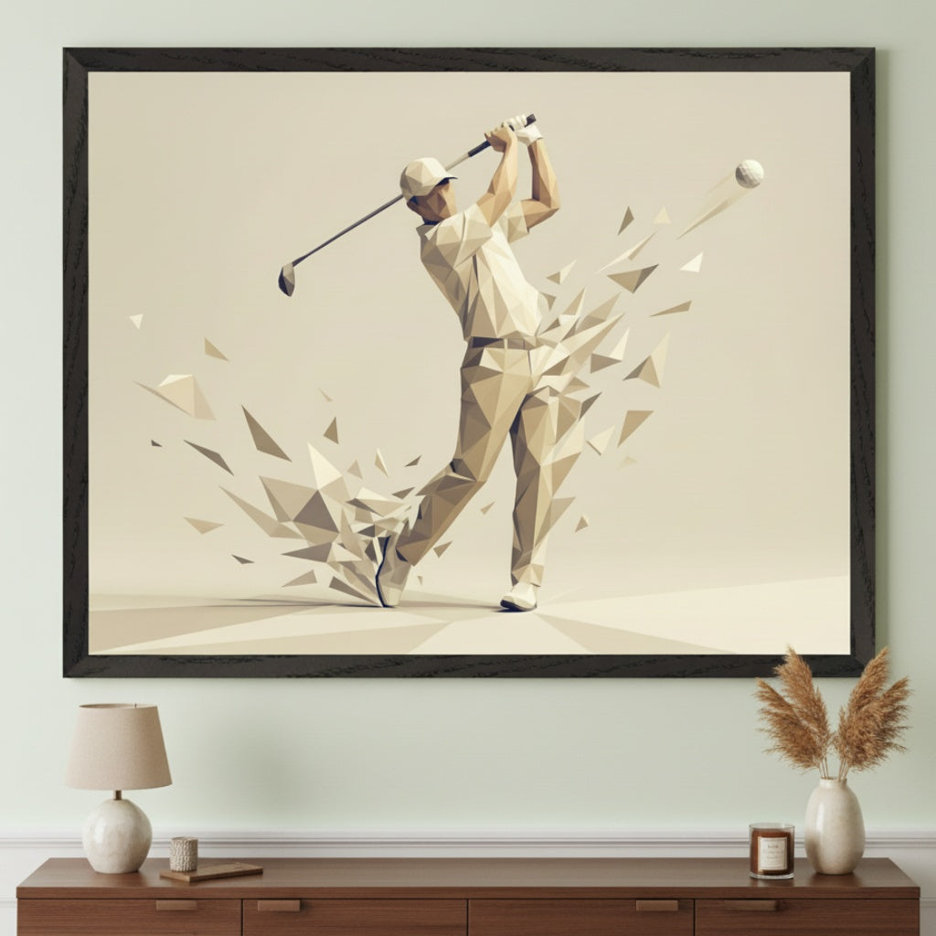 Sculpted Momentum - Golf Framed Wall Art for Living Room, Bedroom or Office
