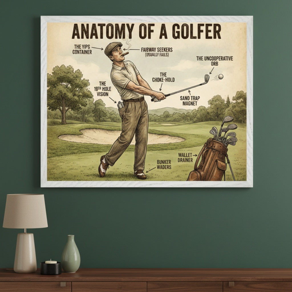 Strategic Swings - Golf Framed Wall Art for Living Room, Bedroom or Office