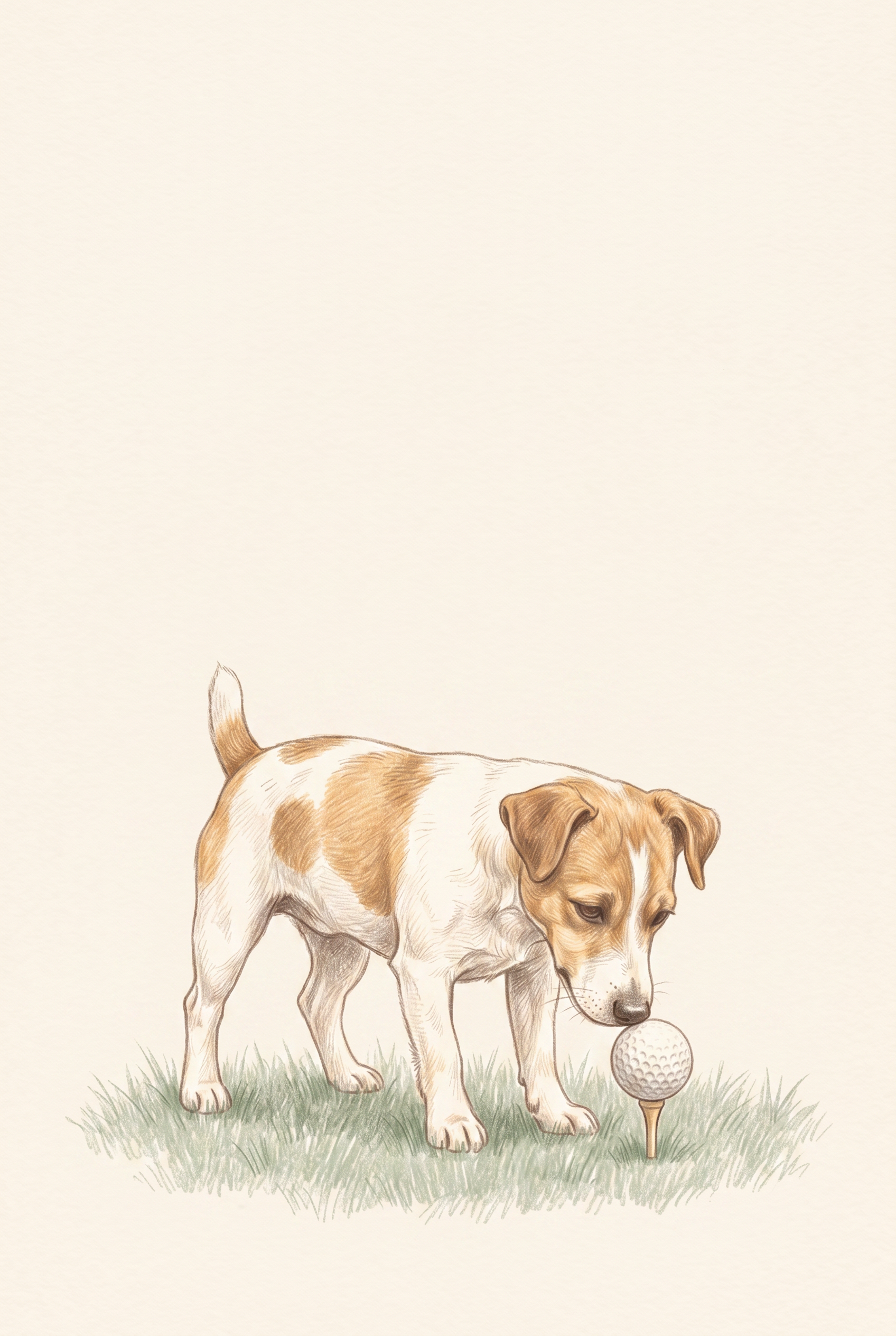 Golfing Jack Russell Terrier Dog Wall Art - Tiny Tee Time