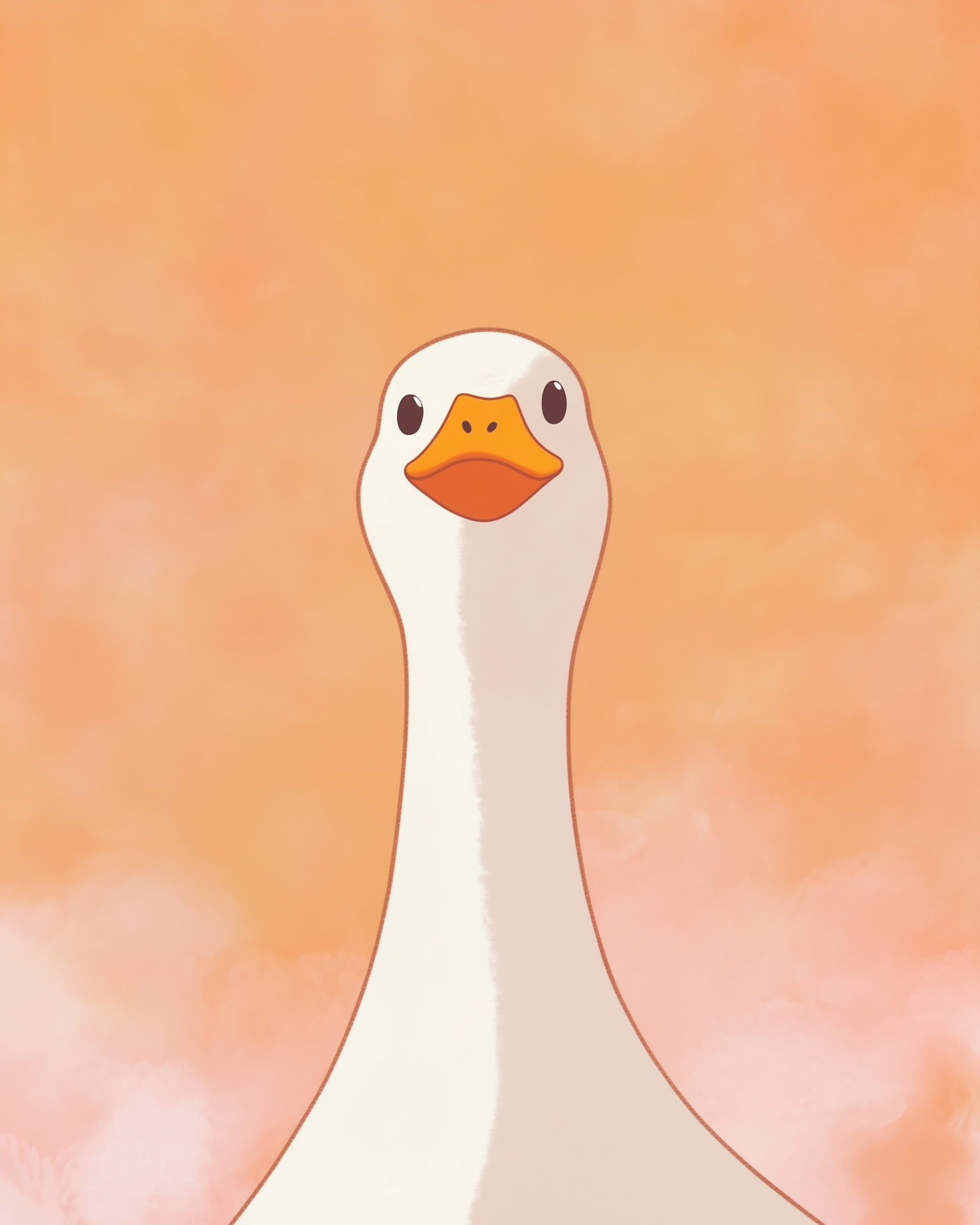 Farm Animals Goose Wall Art for Nursery, Playroom or Kids Bedrooms - Whimsical Orange Background Decor - Goober Goose