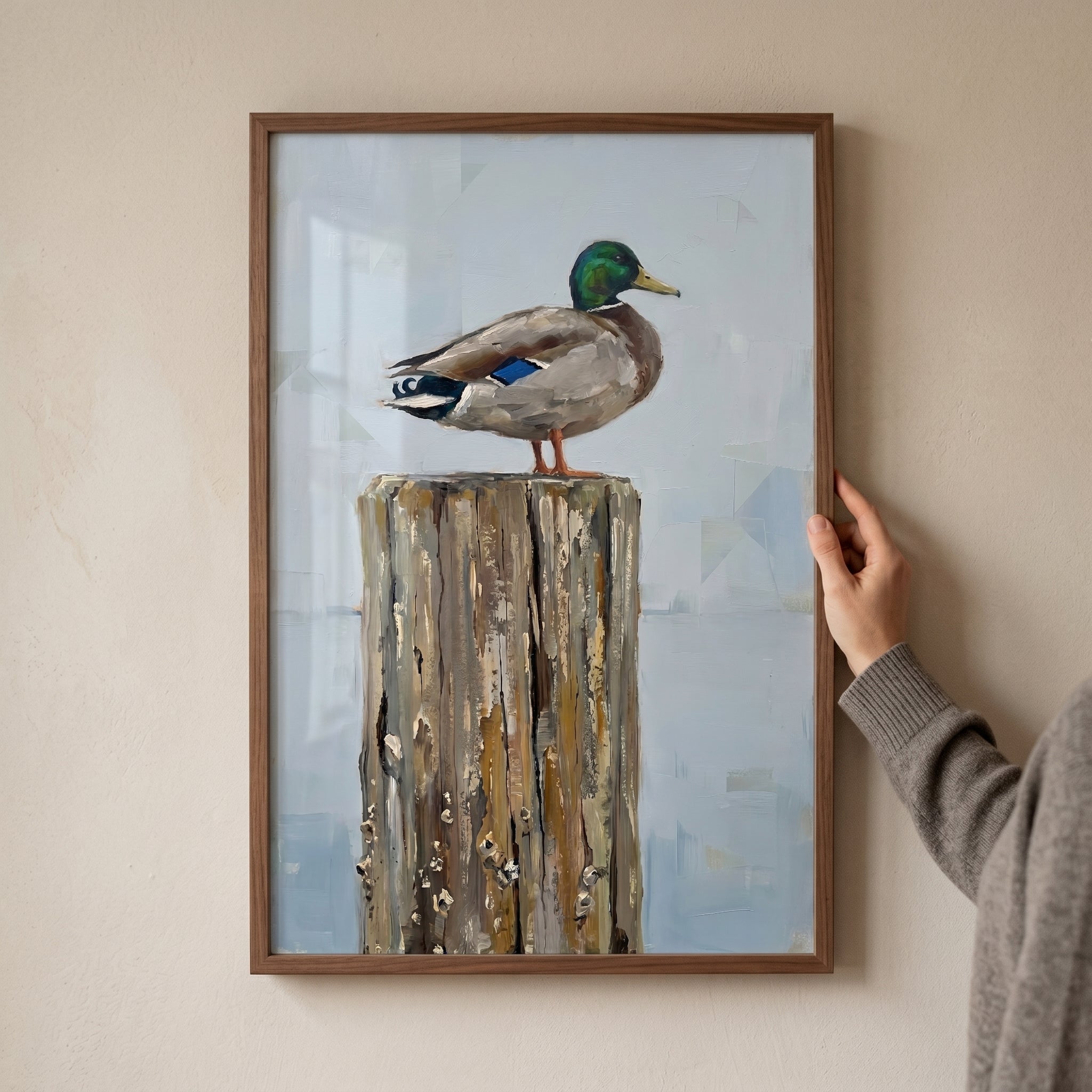 Green Head Mallard Duck Wall Art - The Emerald Sentry