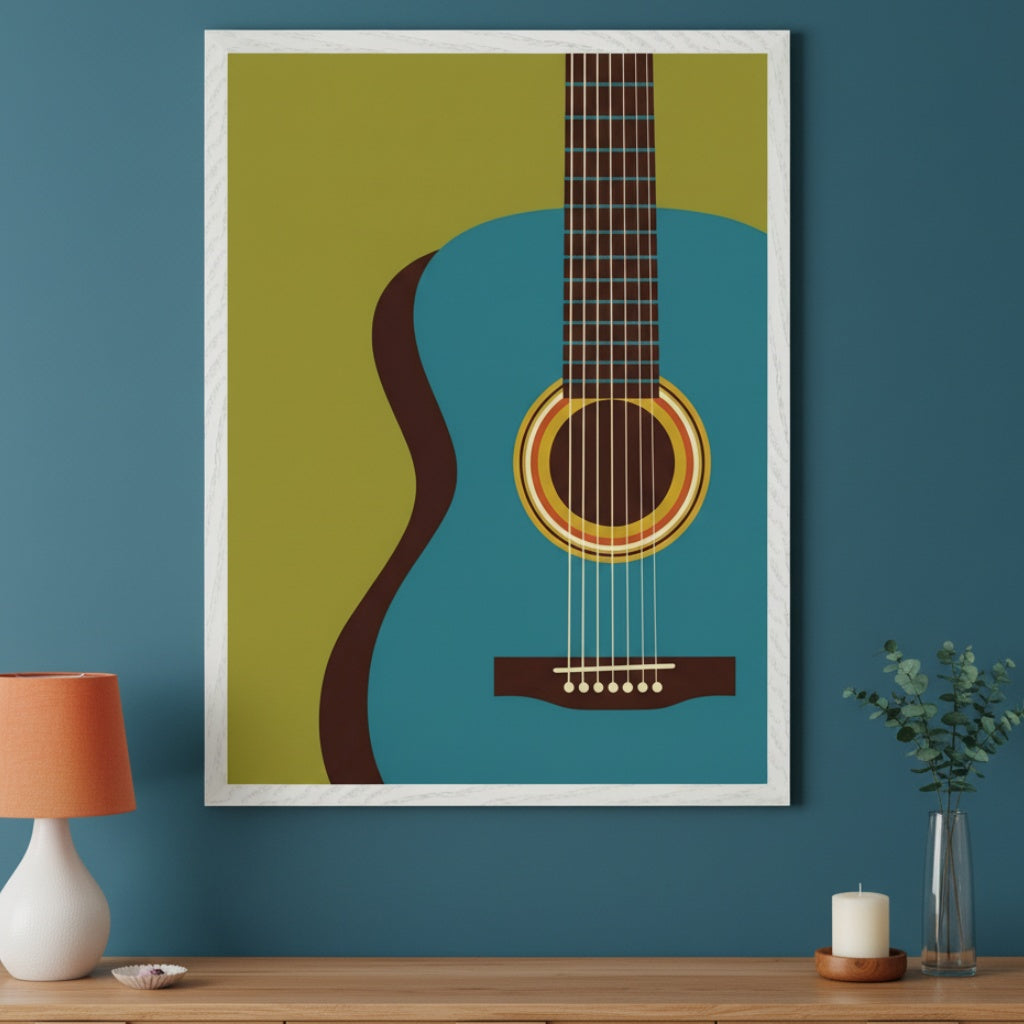 Vibrant Chord - Guitar Framed Wall Art for Living Room, Bedroom or Office