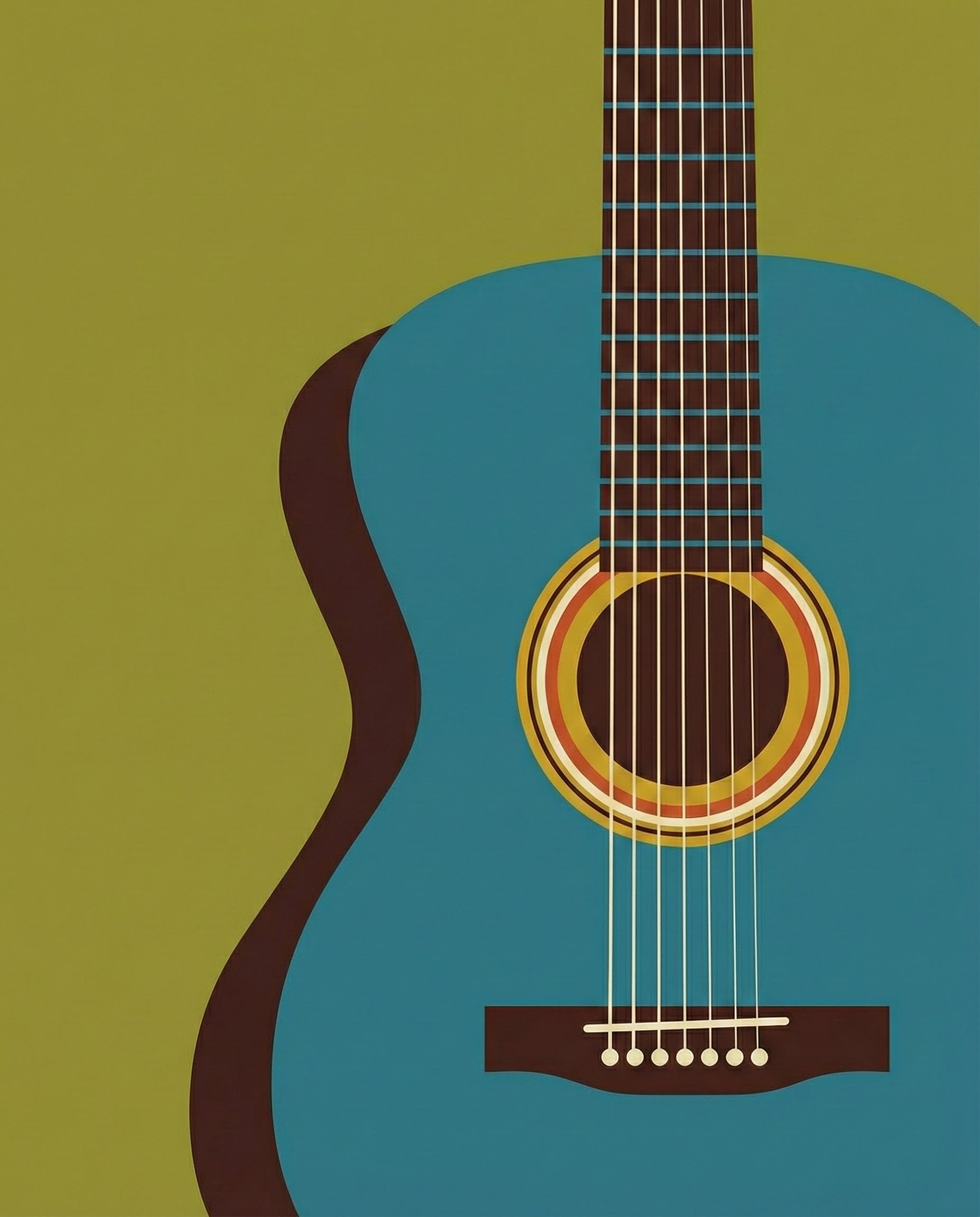 Vibrant Chord - Guitar Framed Wall Art for Living Room, Bedroom or Office