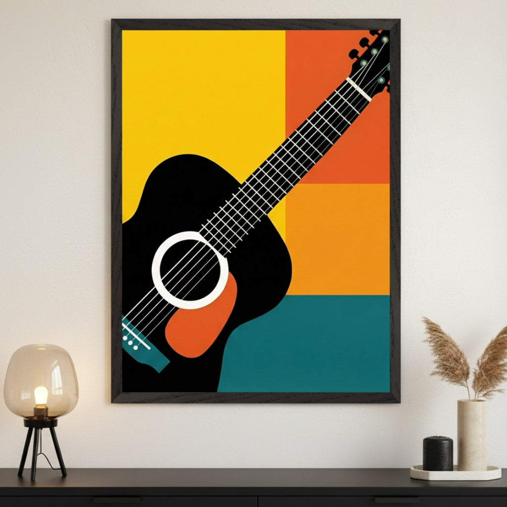 Melody Hues - Guitar Framed Wall Art for Living Room, Bedroom or Office