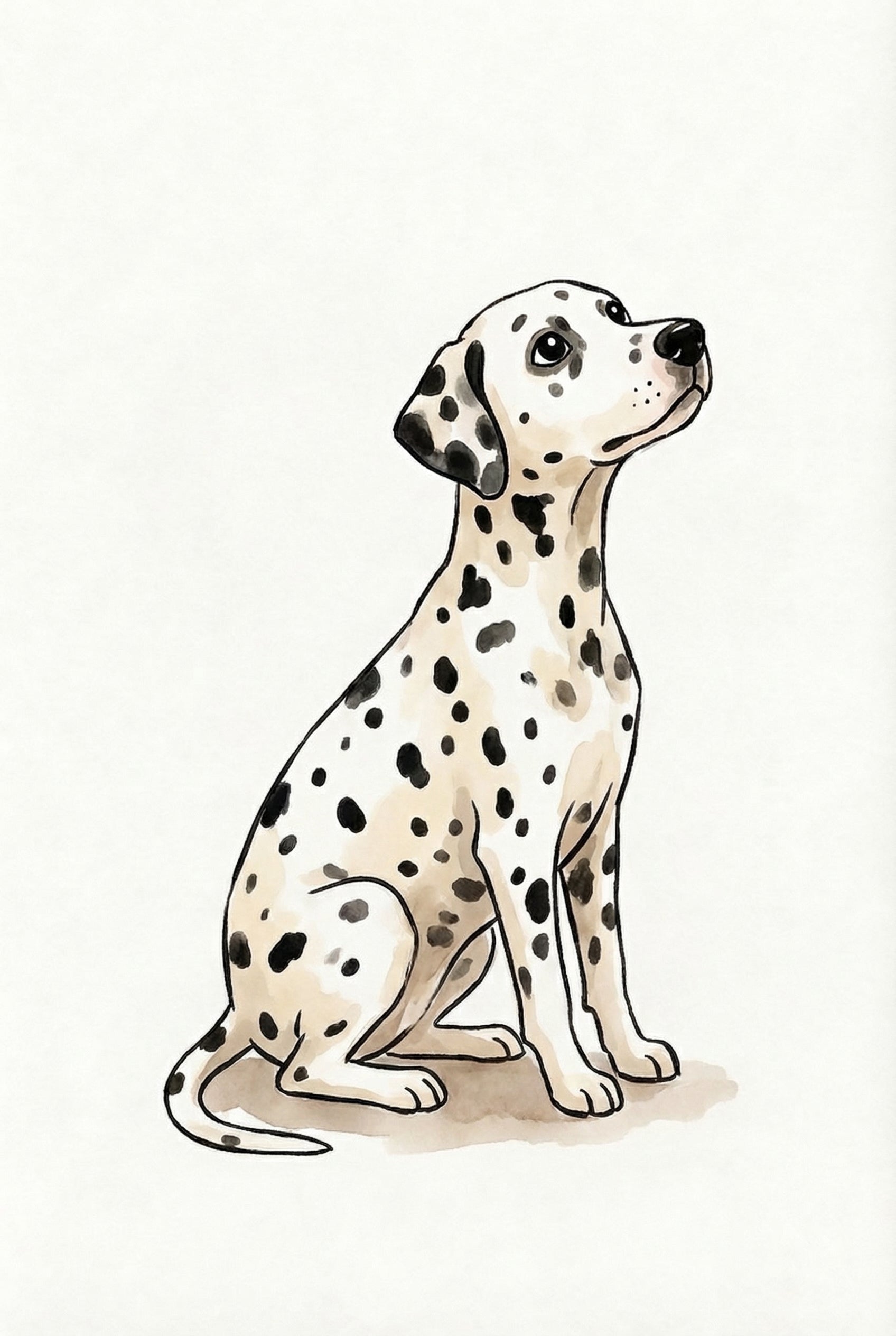 Hand Drawn Spotted Dalmatian Wall Art - Spotted Ink Pup