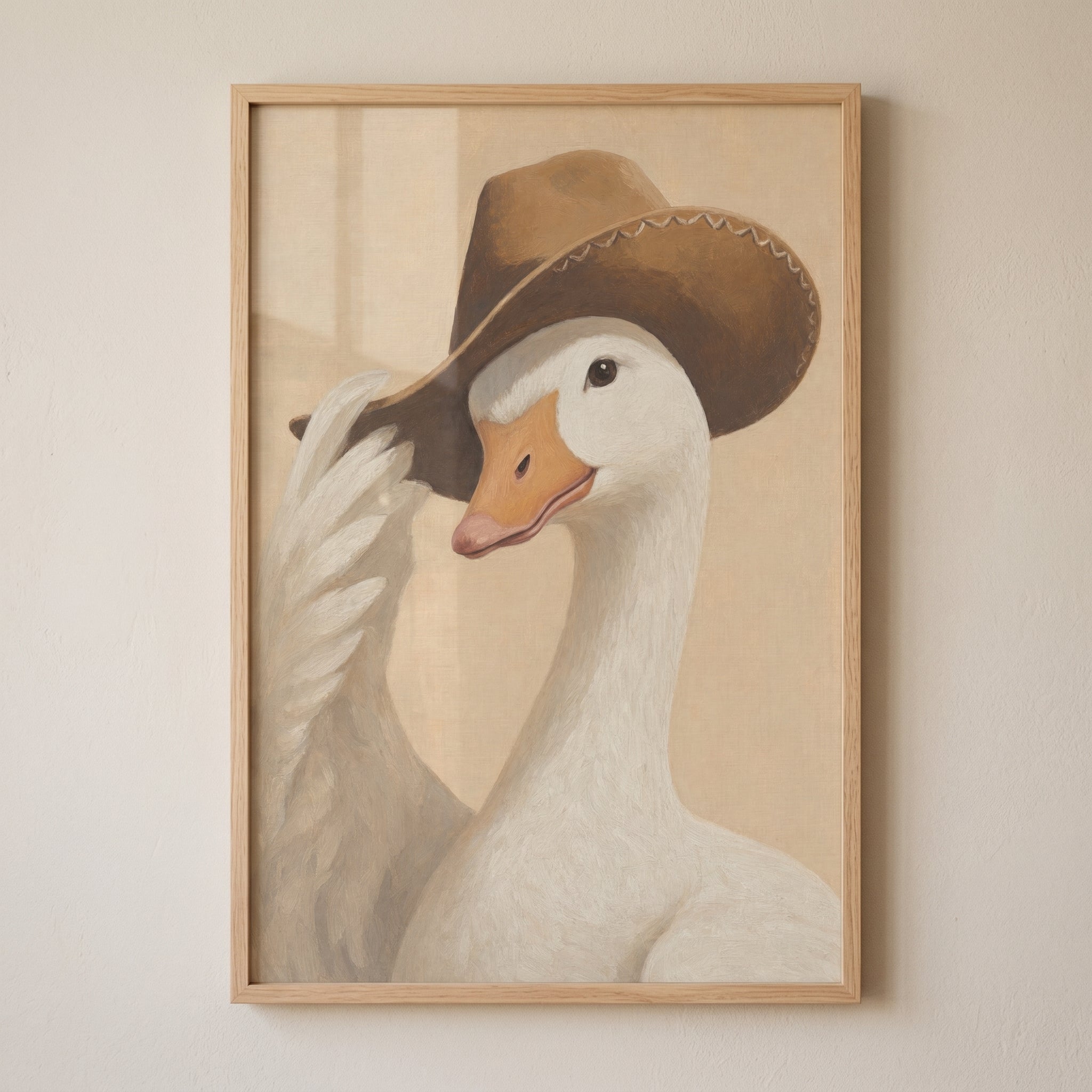Hat Tipping Rustic Goose Wall Art - Honk Howdy