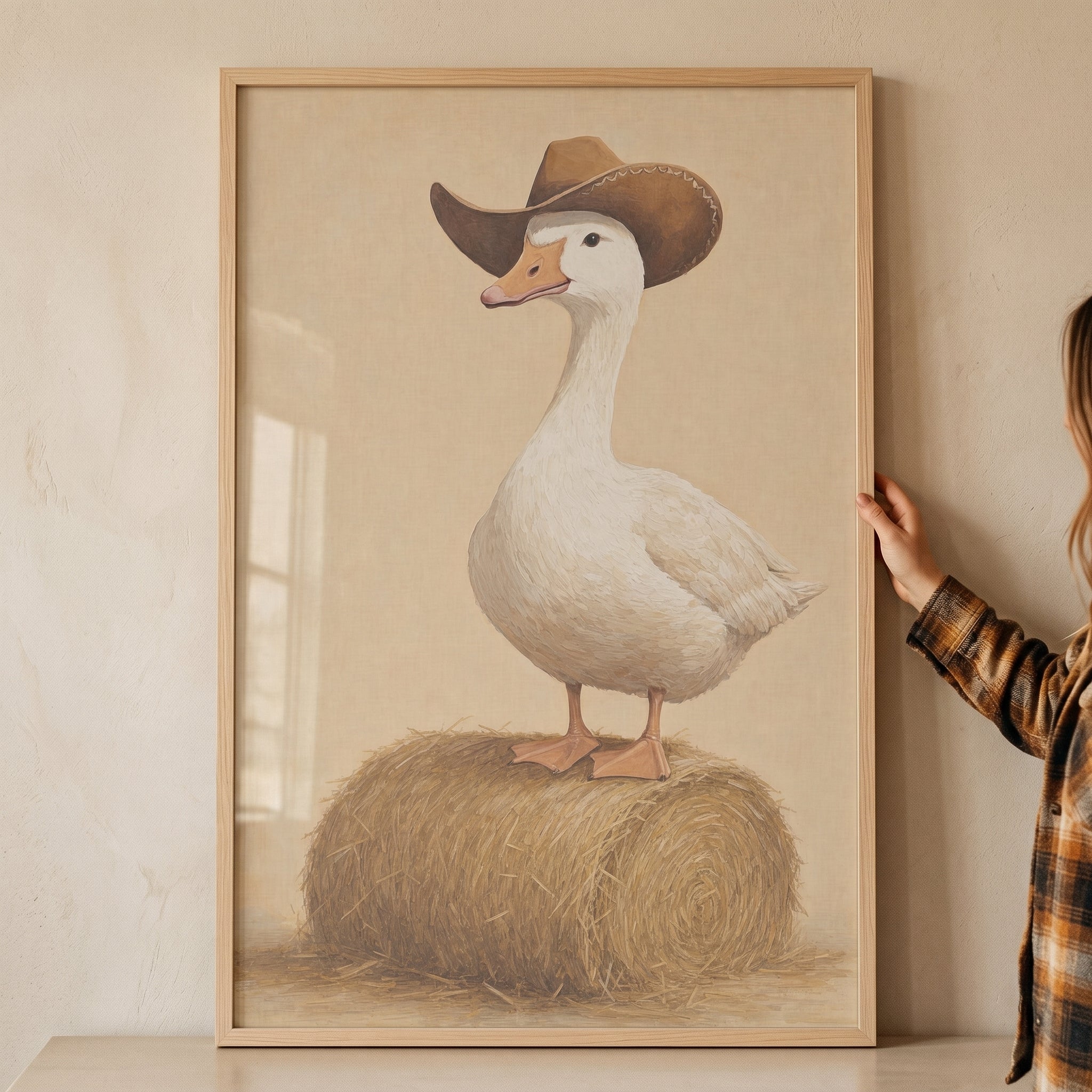 Hay Bale Standing Goose Wall Art - The Goose Cowboy