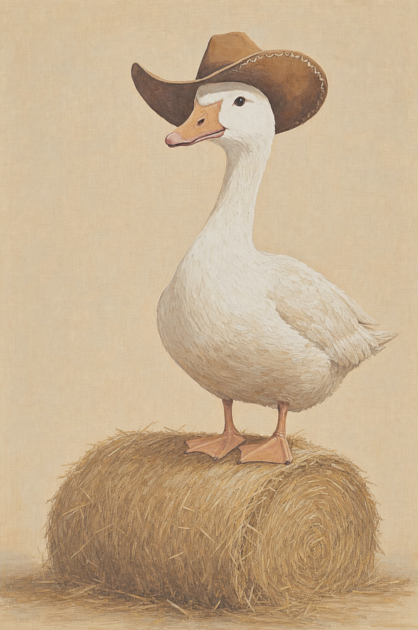 Hay Bale Standing Goose Wall Art - The Goose Cowboy