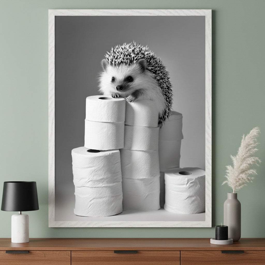 Soft Sanctuary - Hedgehog Framed Wall Art for Living Room, Bedroom or Office