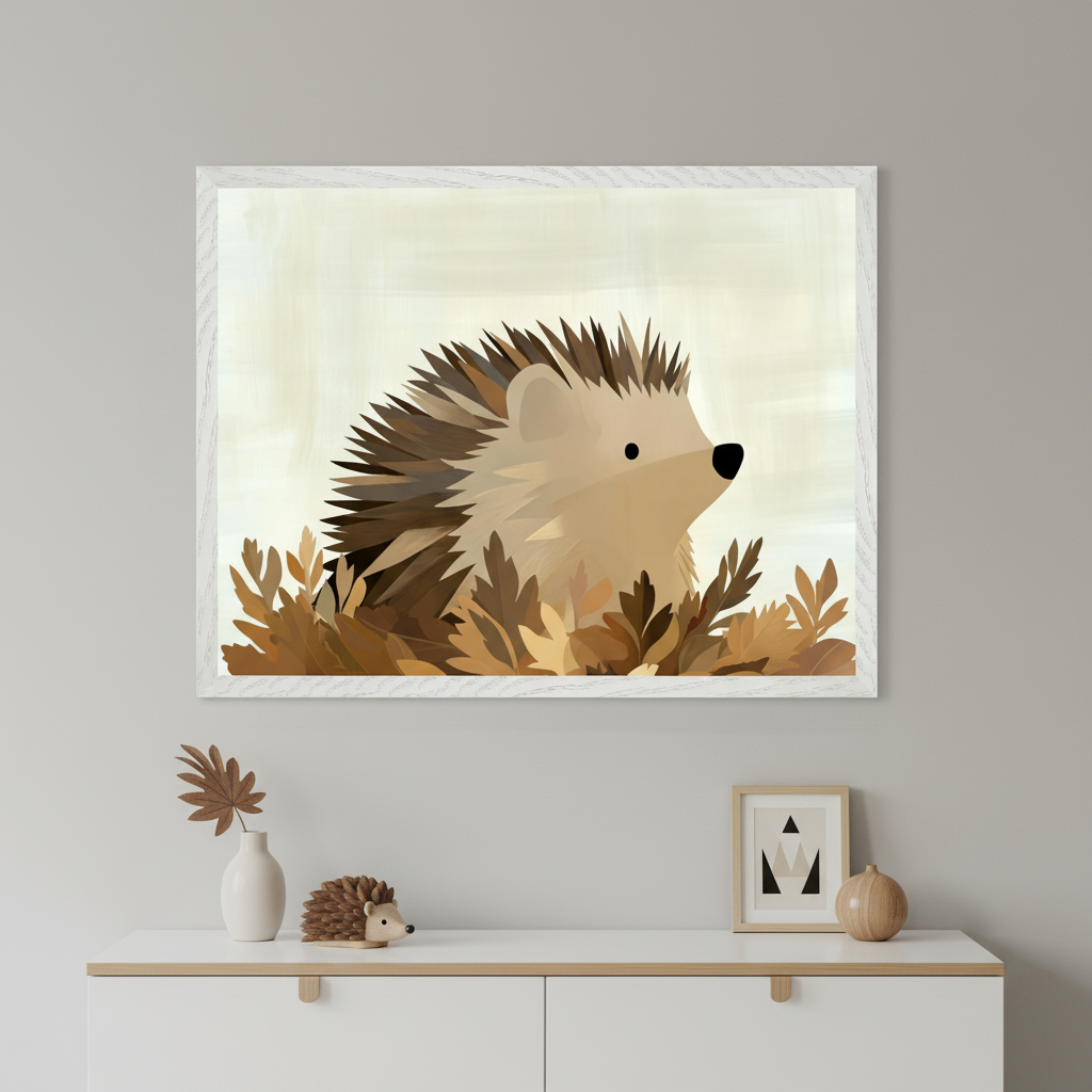 Wildling Wonders Hedgehog Wall Art for Nursery, Playroom or Kids Bedrooms - Woodland Forest Decor - Hedge Hug