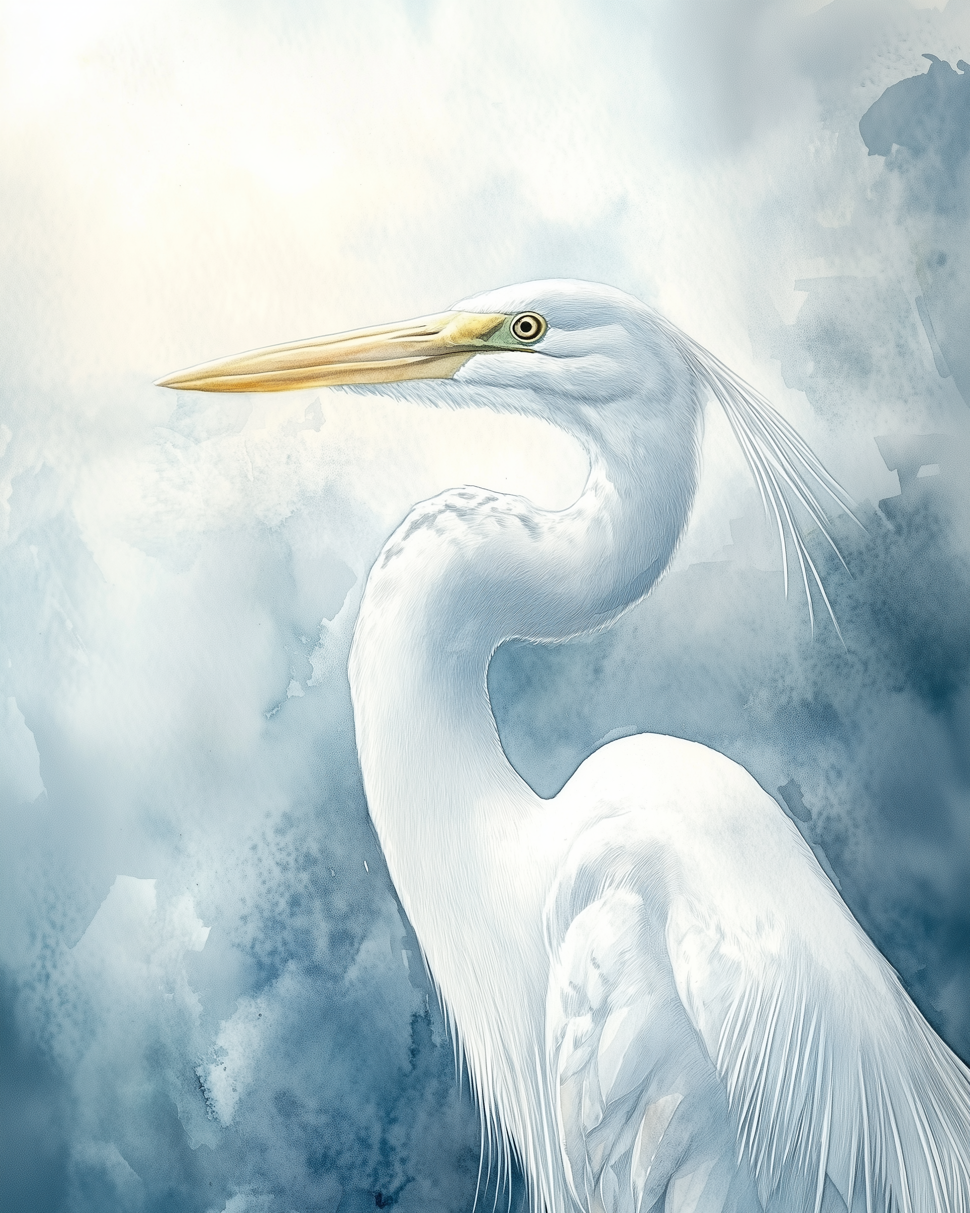 Skyward Gaze - Heron Framed Wall Art for Living Room, Bedroom or Office