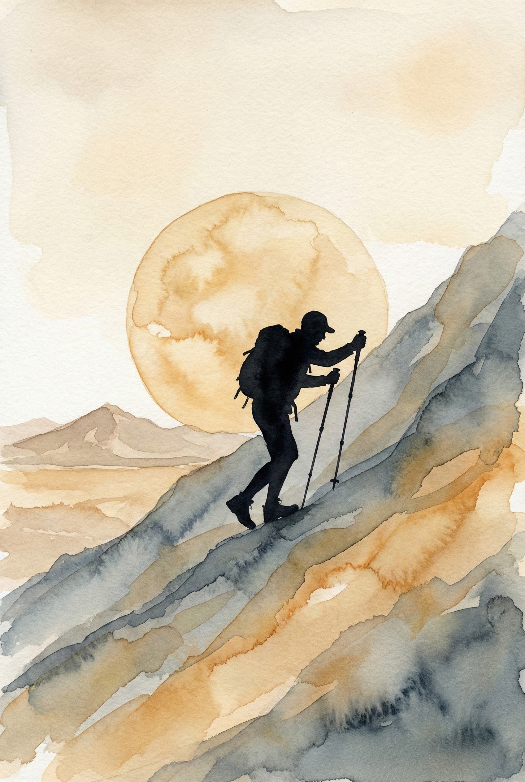 Earthen Ascent - Hiking Framed Wall Art for Living Room, Bedroom or Office