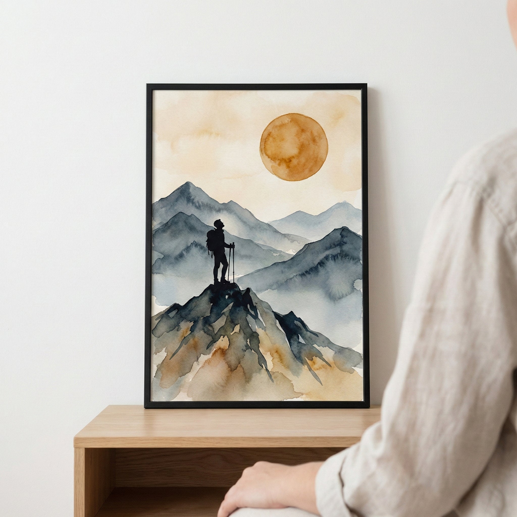 Whispering Peaks - Hiking Framed Wall Art for Living Room, Bedroom or Office