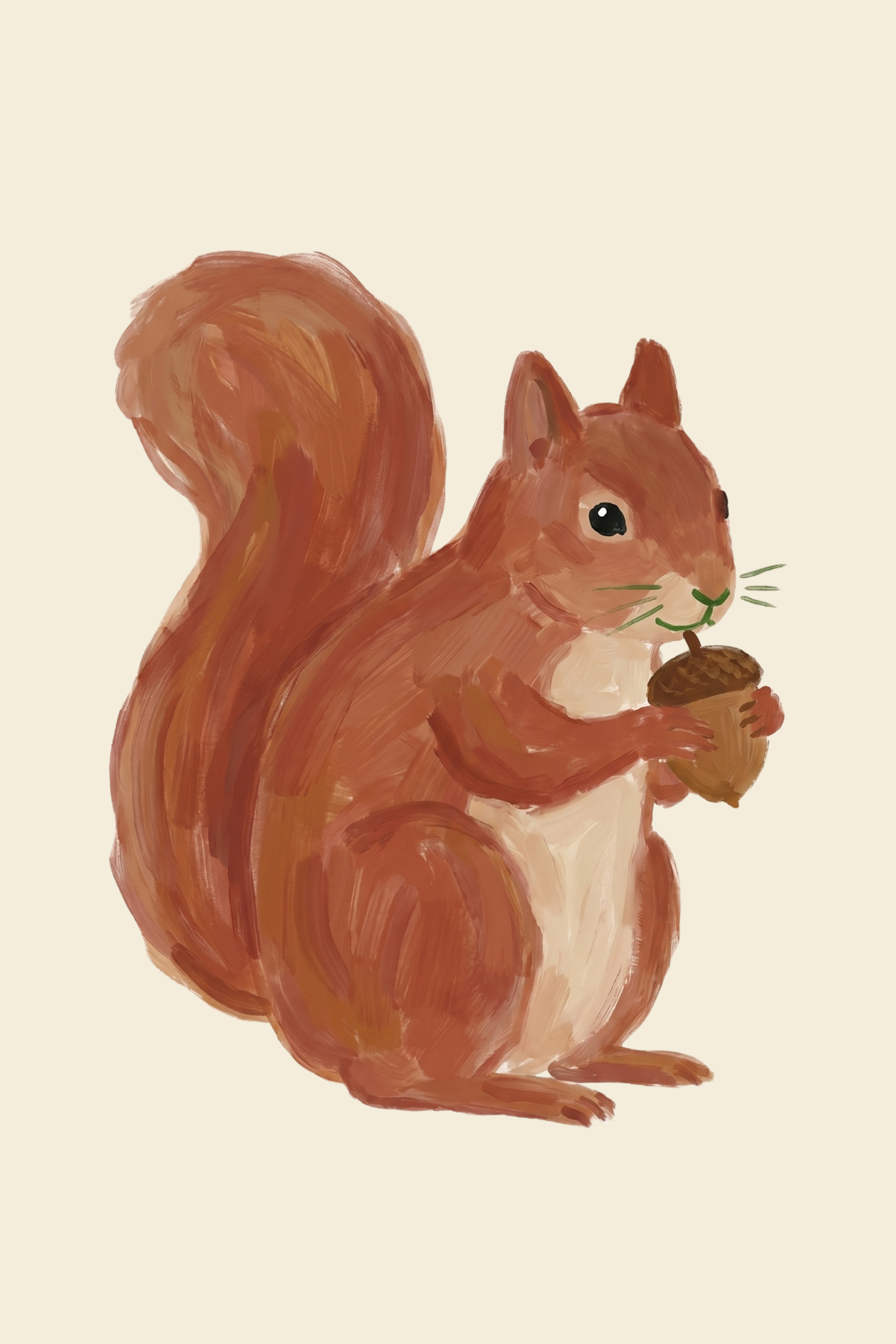 Holding Acorn Red Squirrel Wall Art - Nutty Little Friend