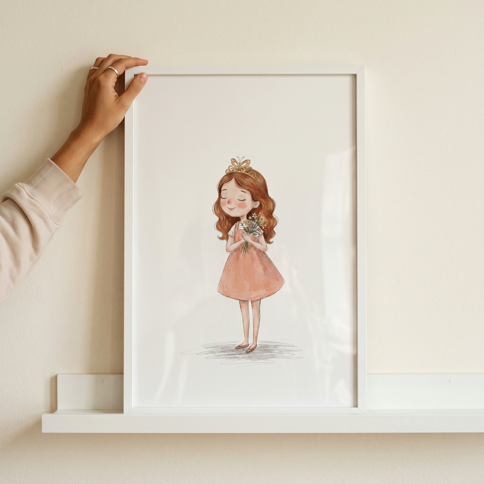 Holding Spring Flowers Girl Wall Art - Sweet Spring Blossom