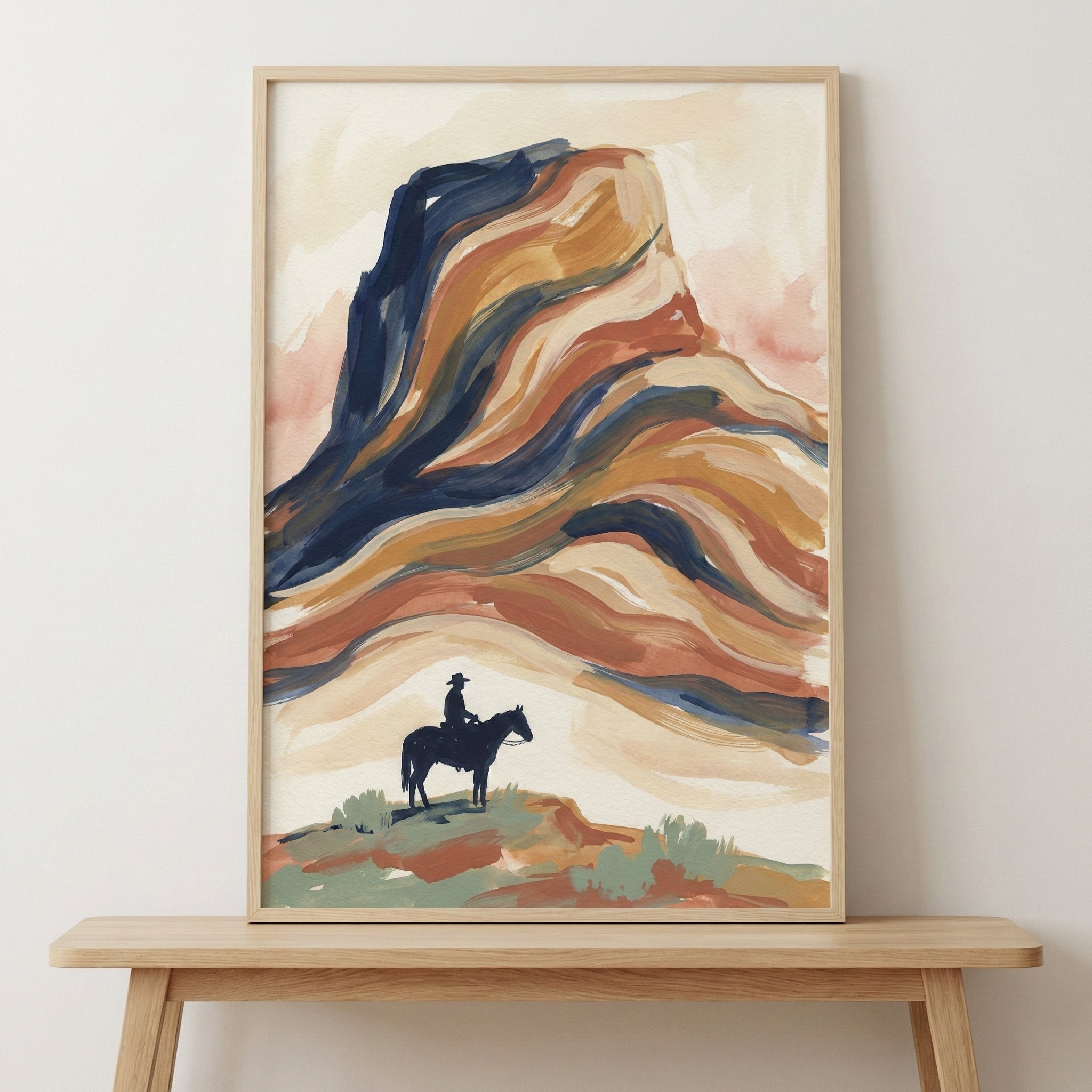 Golden Mesa Dream - Western Framed Wall Art for Living Room, Bedroom or Office