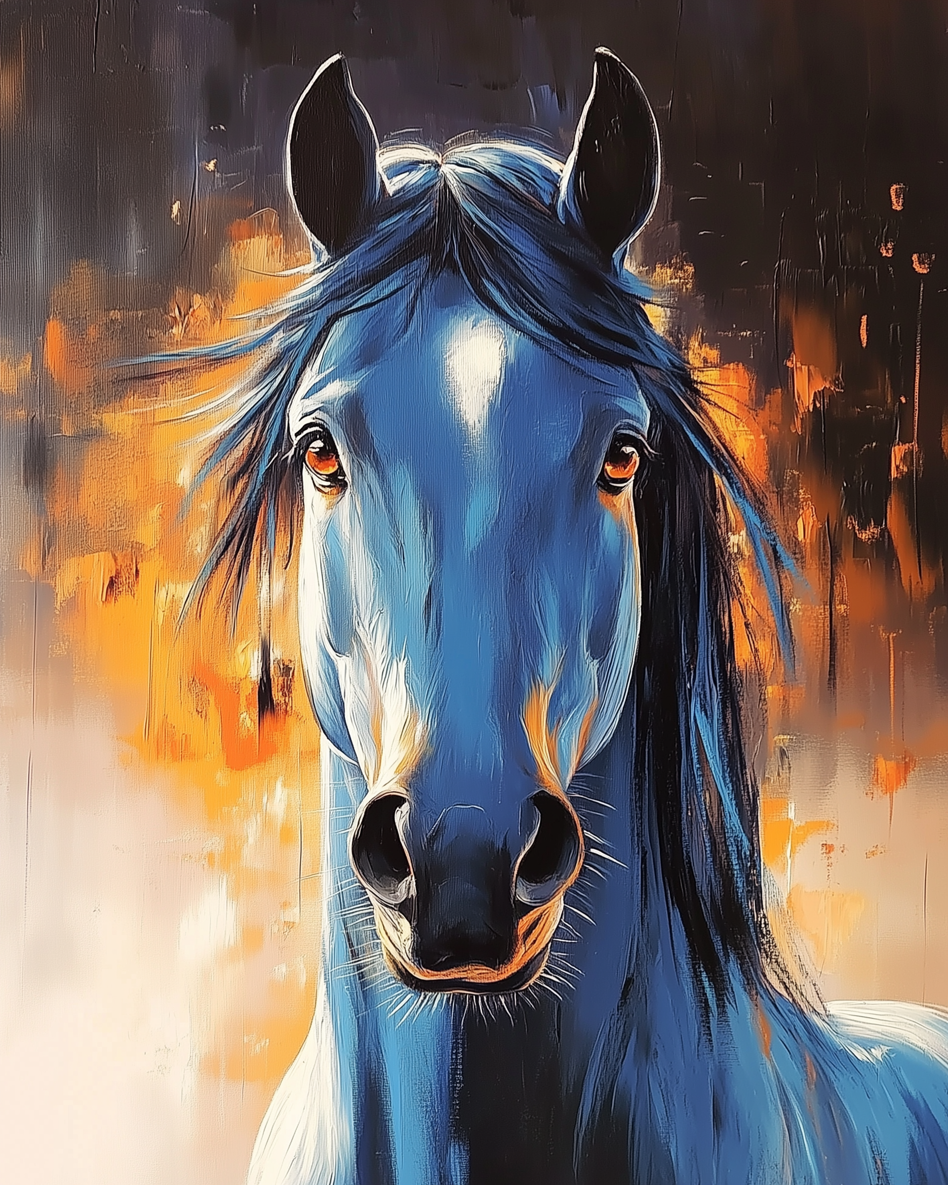 Sapphire Soul - Horse Wall Art for Living Room, Bedroom or Office
