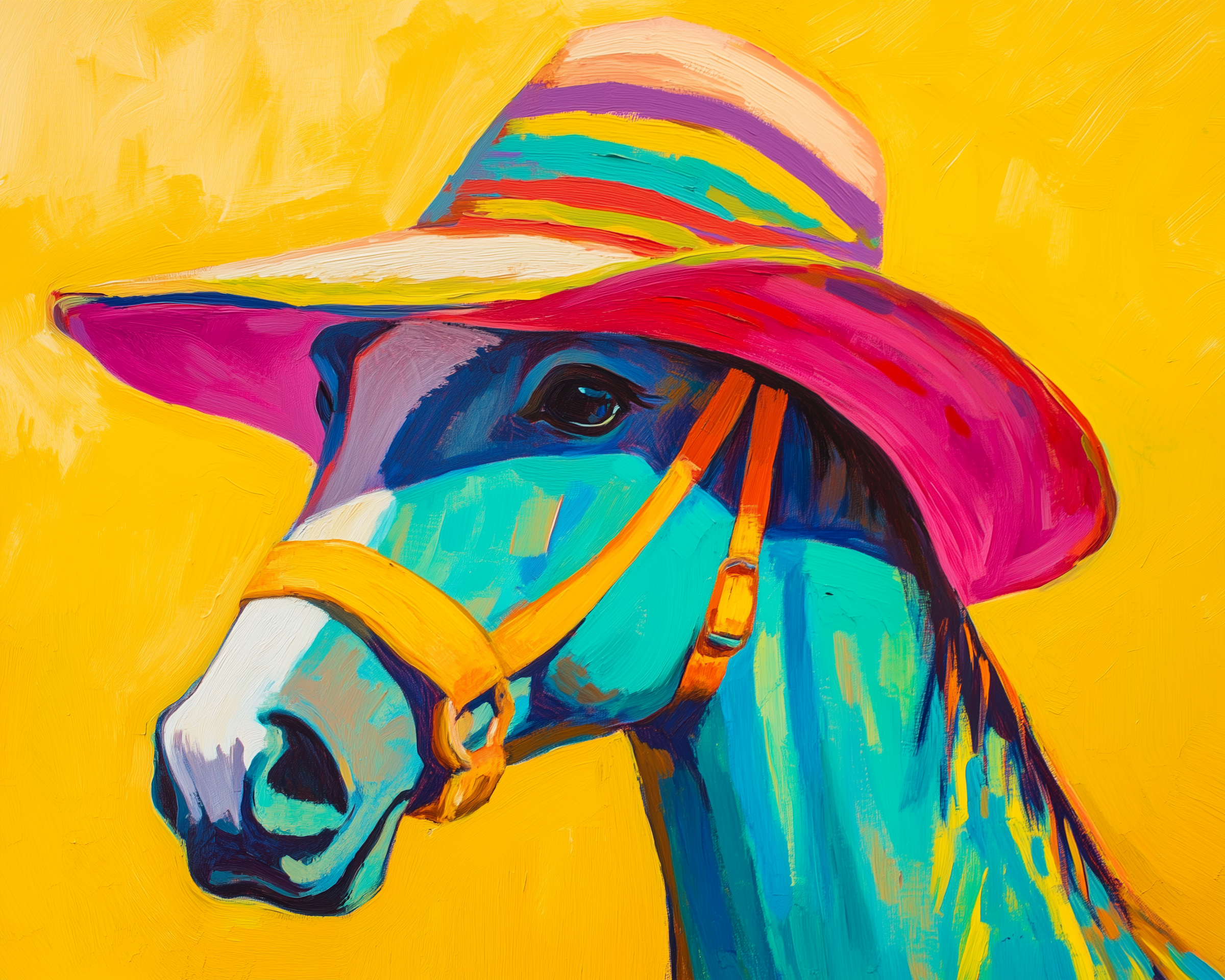 Color Pop Steed - Horse Framed Wall Art for Living Room, Bedroom or Office