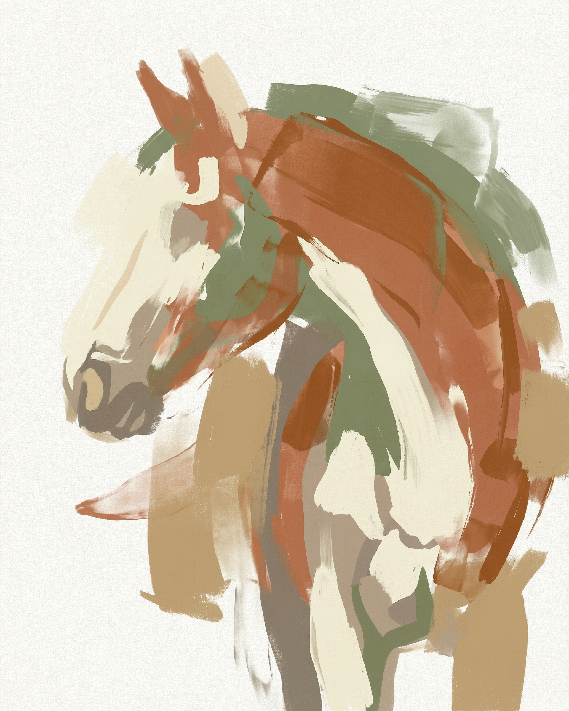 Desert Flow - Horse Framed Wall Art for Living Room, Bedroom or Office